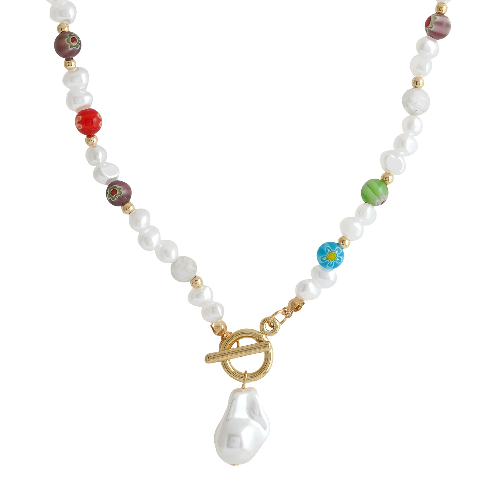 Multicolour Polished Pearl Necklace - Image 3