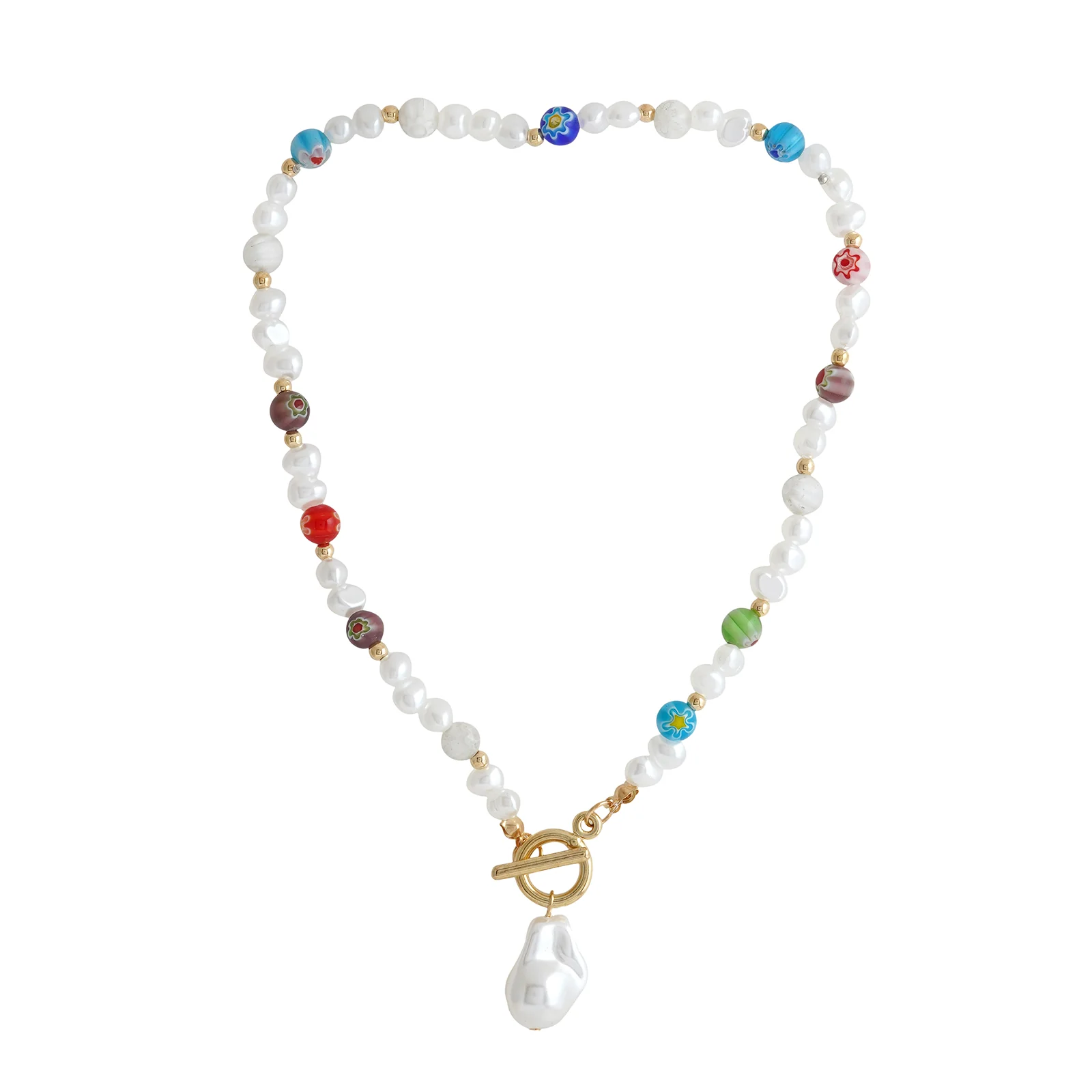 Multicolour Polished Pearl Necklace - Image 5