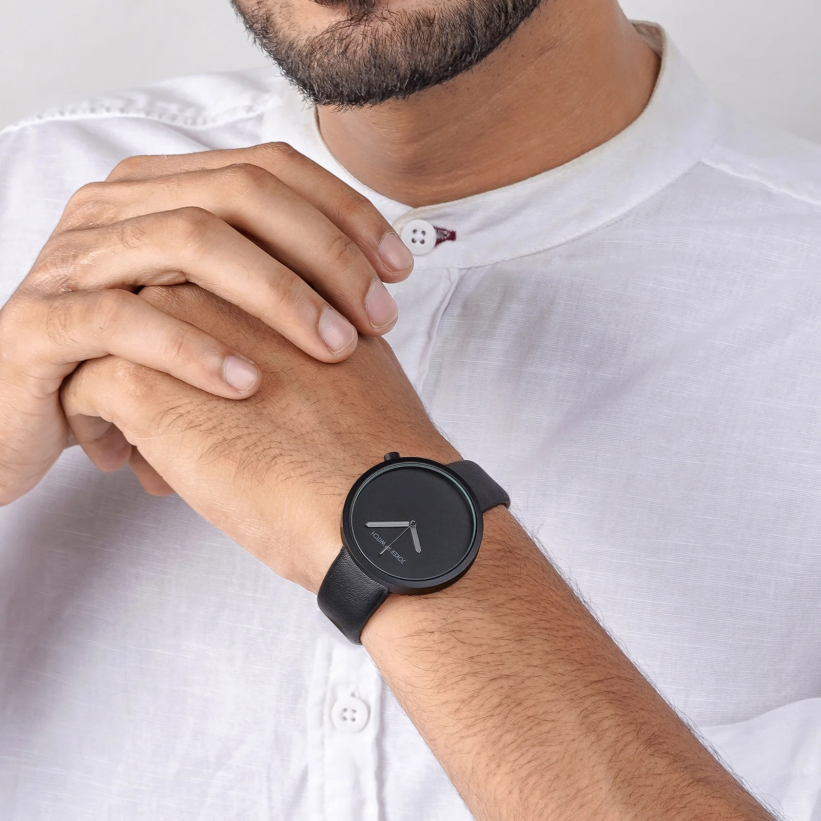 Murdoc Black Large Dial PU Strap Men's Watch - Image 2