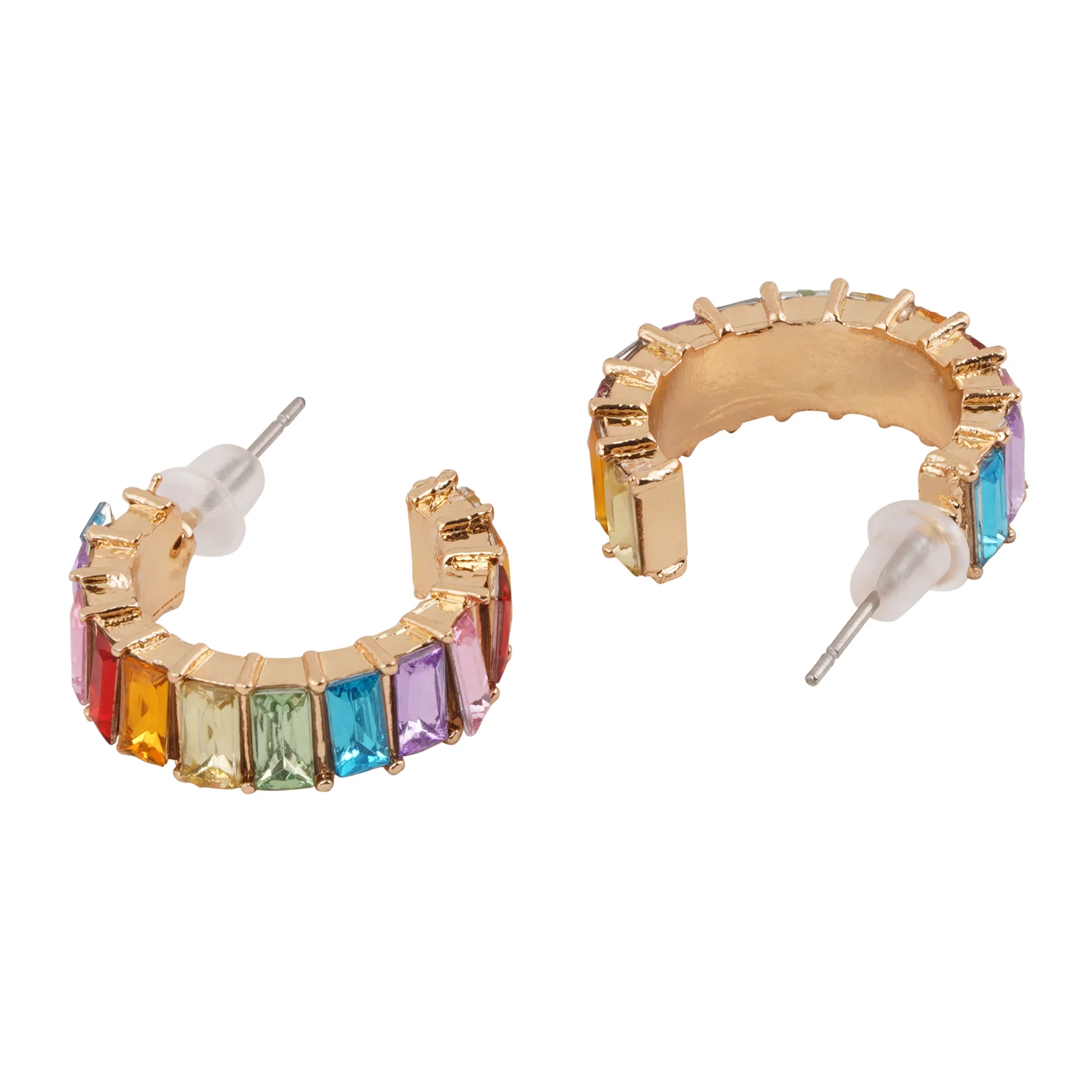 Myraa Hoop Multicolour Stone Earrings - Image 5