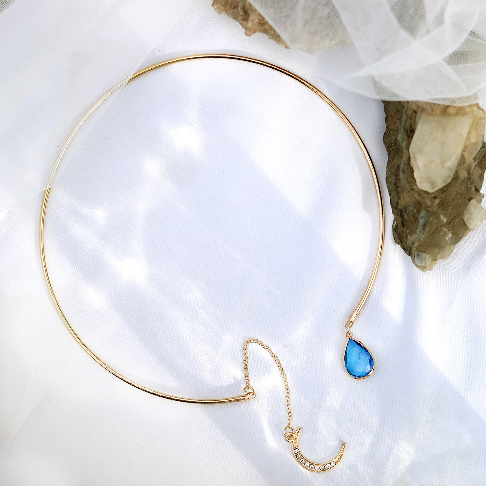 Mystic Moon Charm Gold Necklace - Image 2
