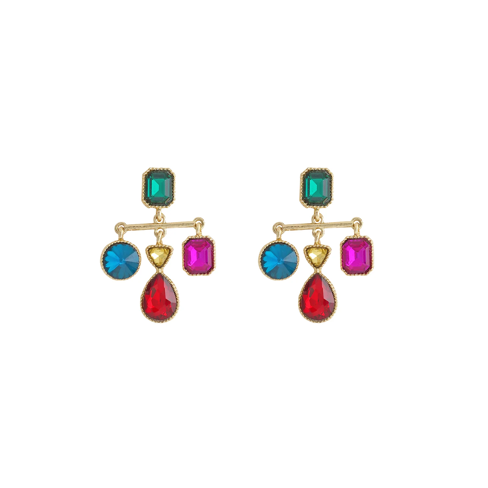 Nadine Multicolour Gem Earrings - Image 3