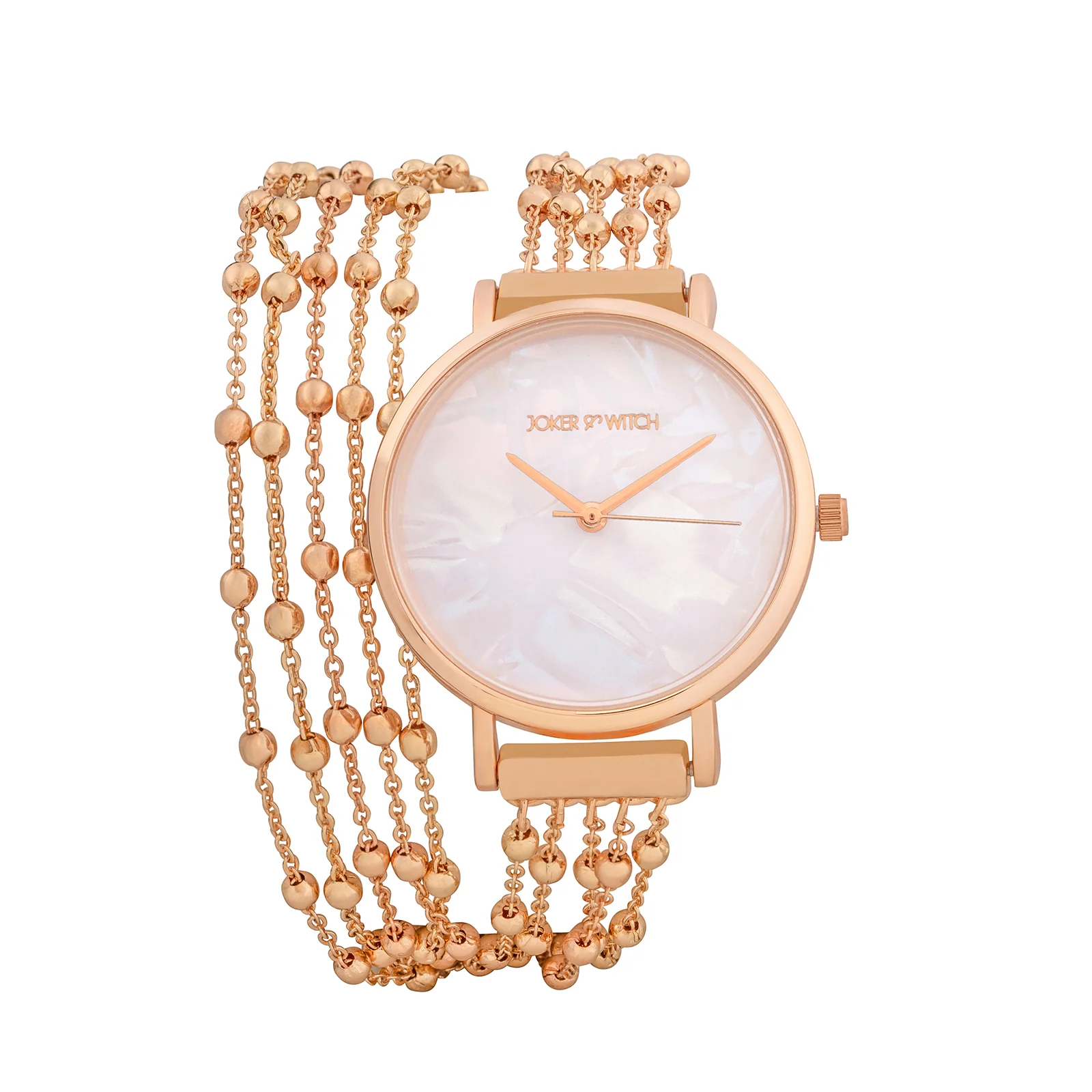 Nami White Medium Dial Rose Gold Chain Wrap Around Strap Women's Watch - Image 3
