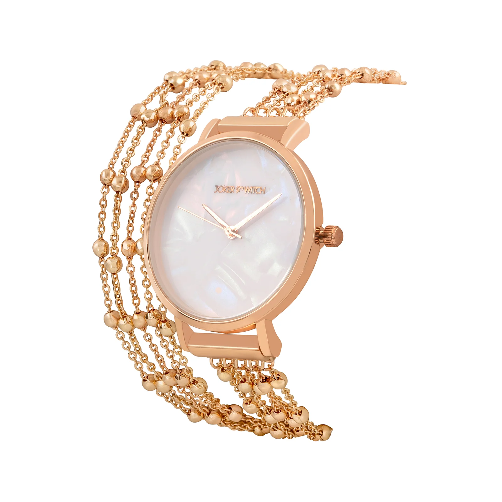 Nami White Medium Dial Rose Gold Chain Wrap Around Strap Women's Watch - Image 4