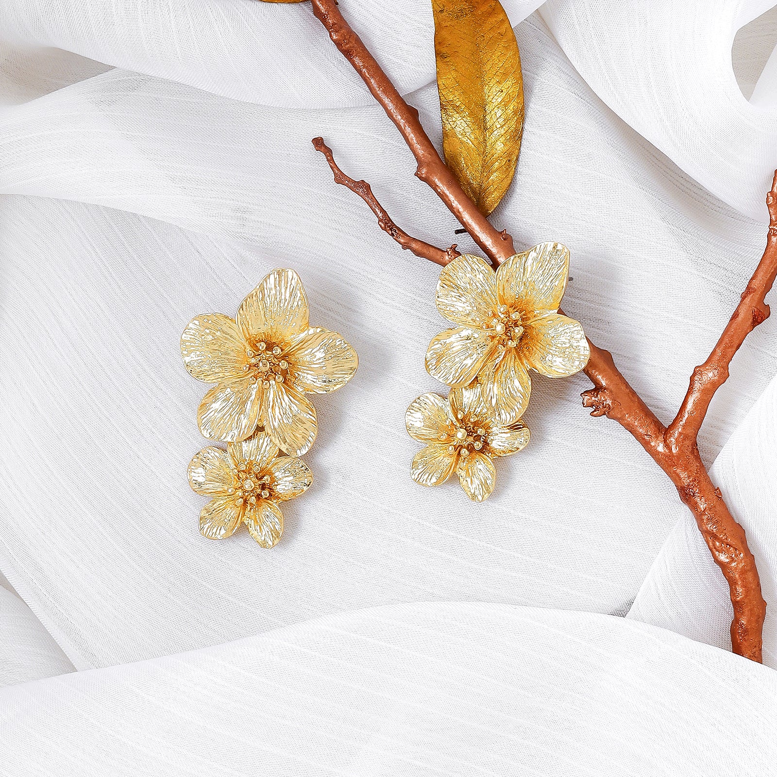 Narcissa Gold Earrings - Image 2