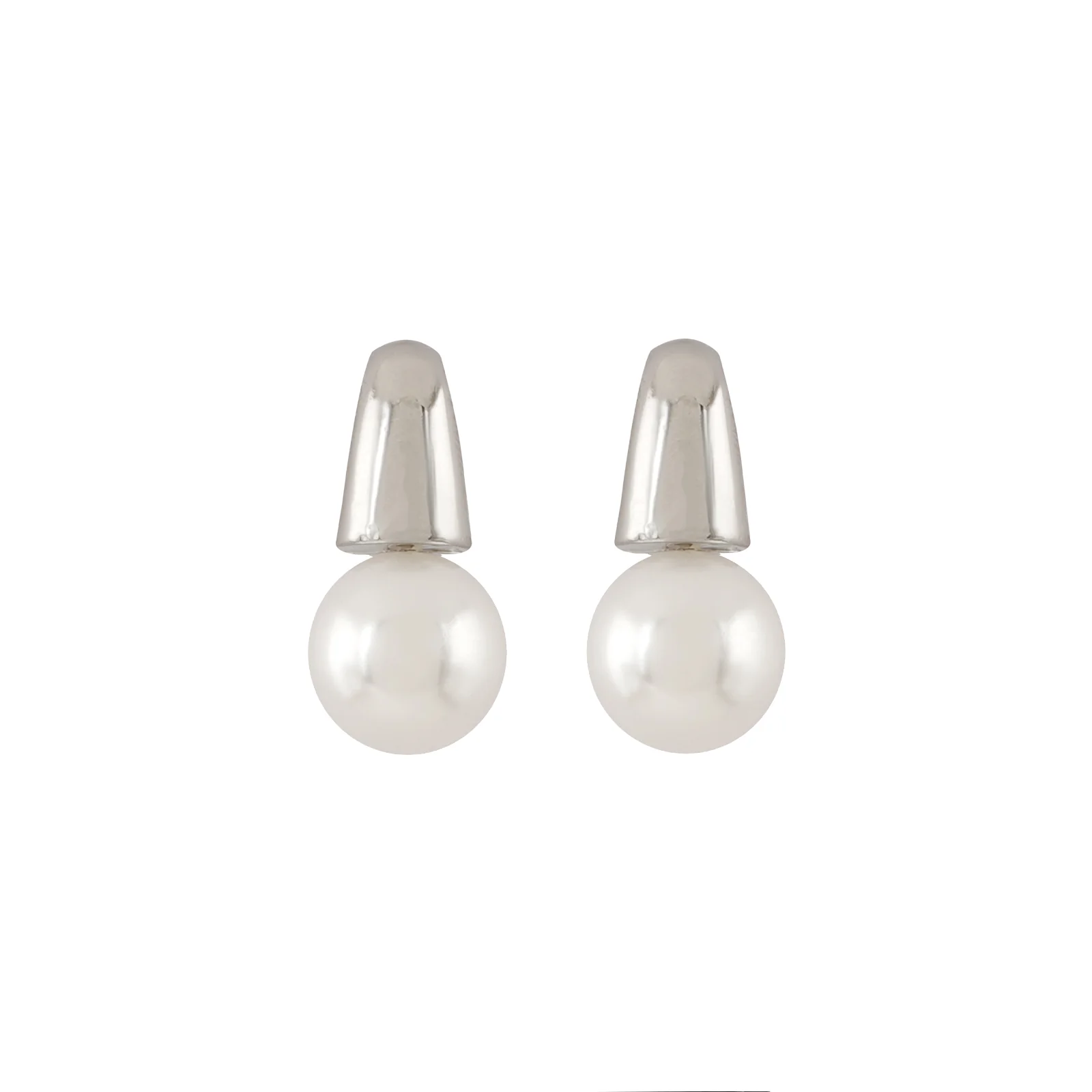 Nari White & Silver Earrings - Image 3