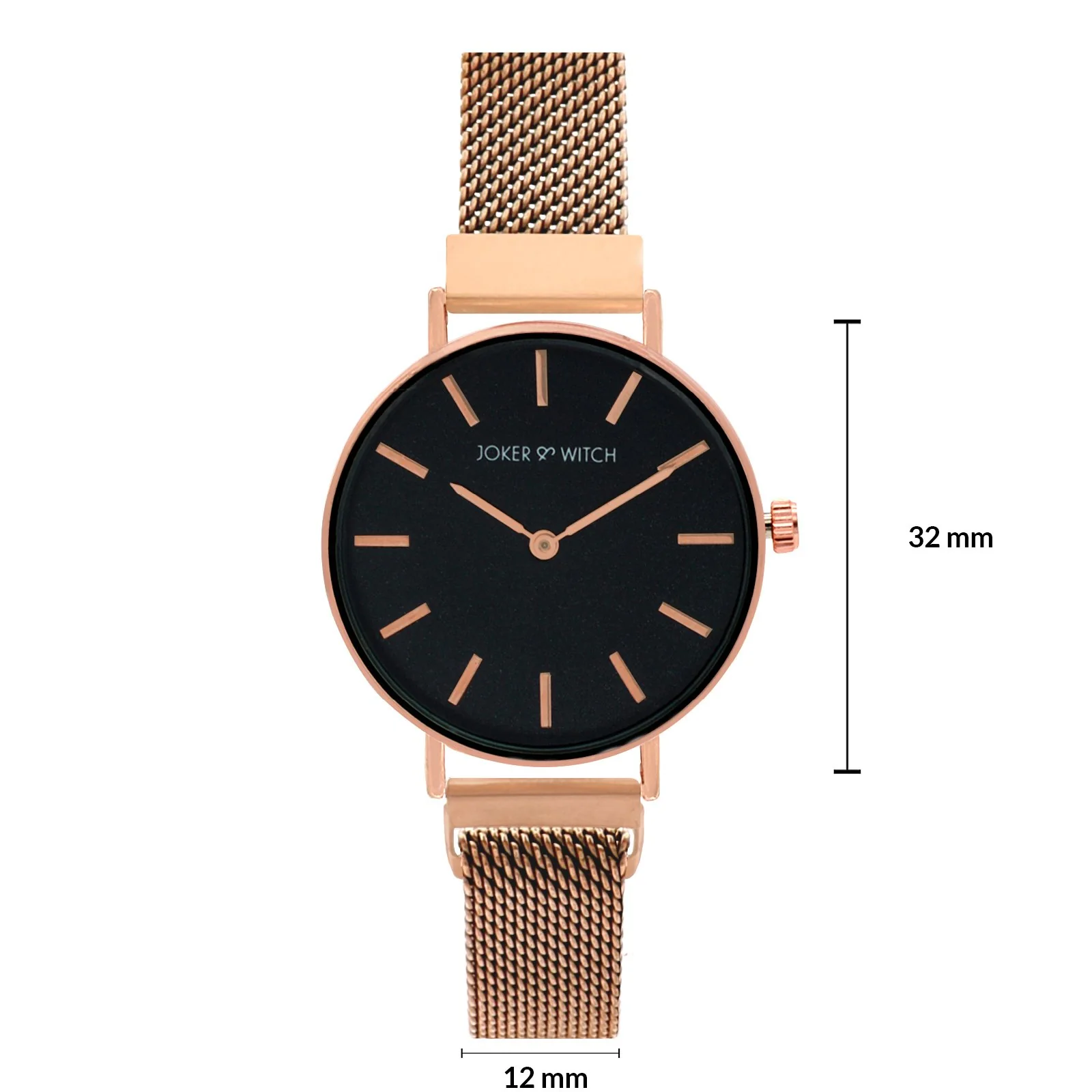 Natalie Black Medium Dial Rose Gold Magnetic Strap Women's Watch - Image 6