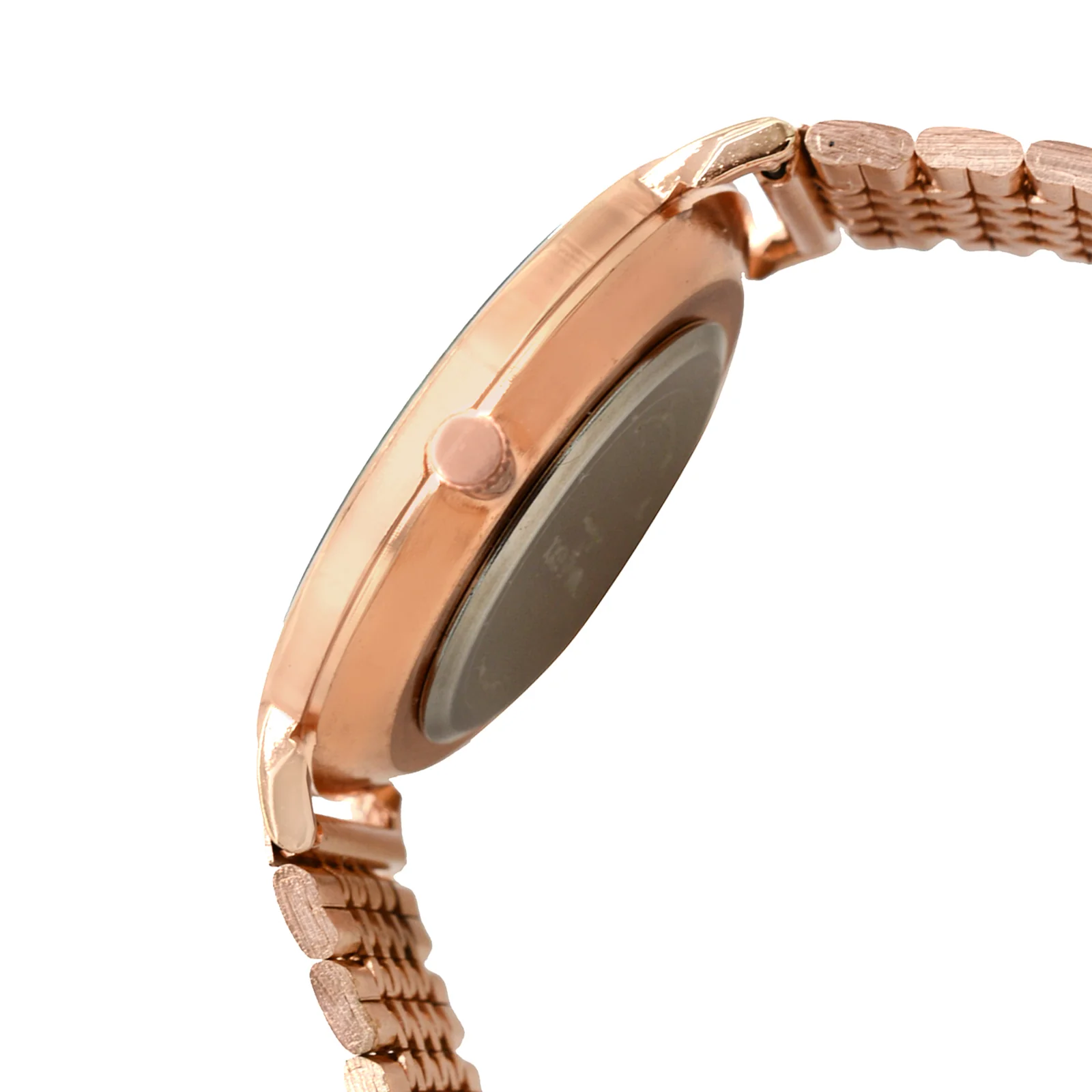 Nebula Black Large Dial Rose Gold Linked Chain Strap Women's Watch - Image 6