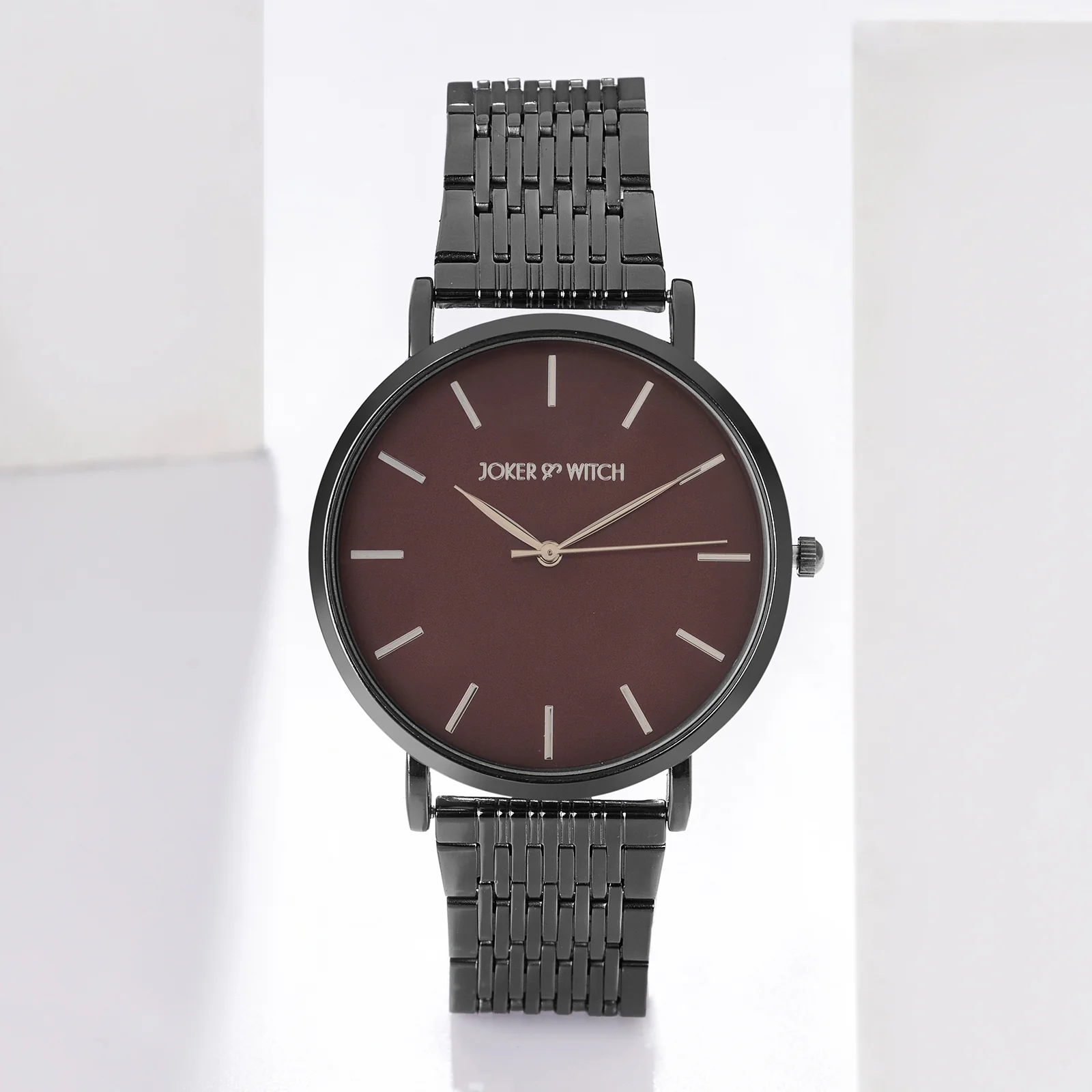 Nebula Taupe Large Dial Black Linked Chain Strap Women's Watch - Image 2