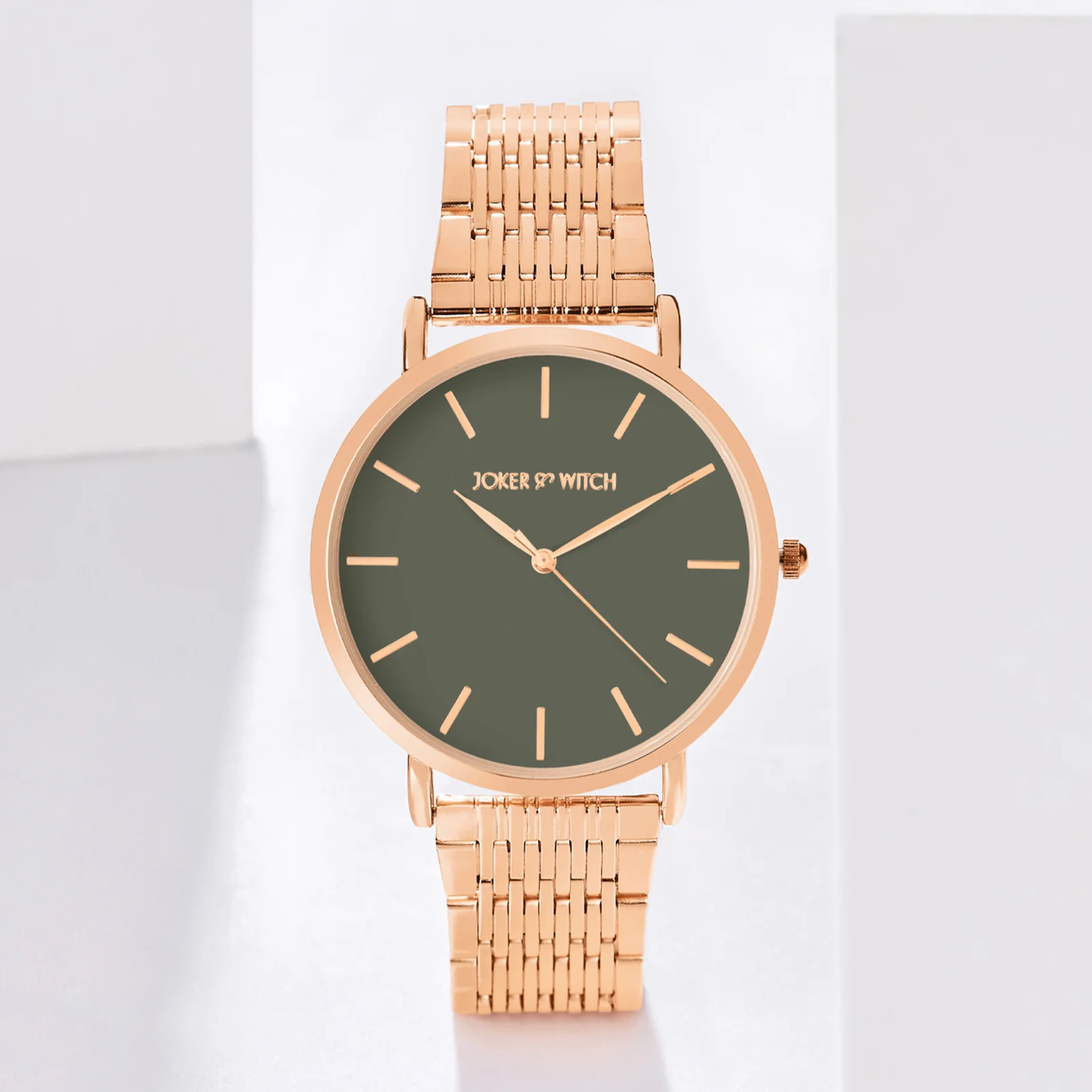 Nebula Grey Large Dial Rose Gold Linked Chain Strap Women's Watch - Image 2