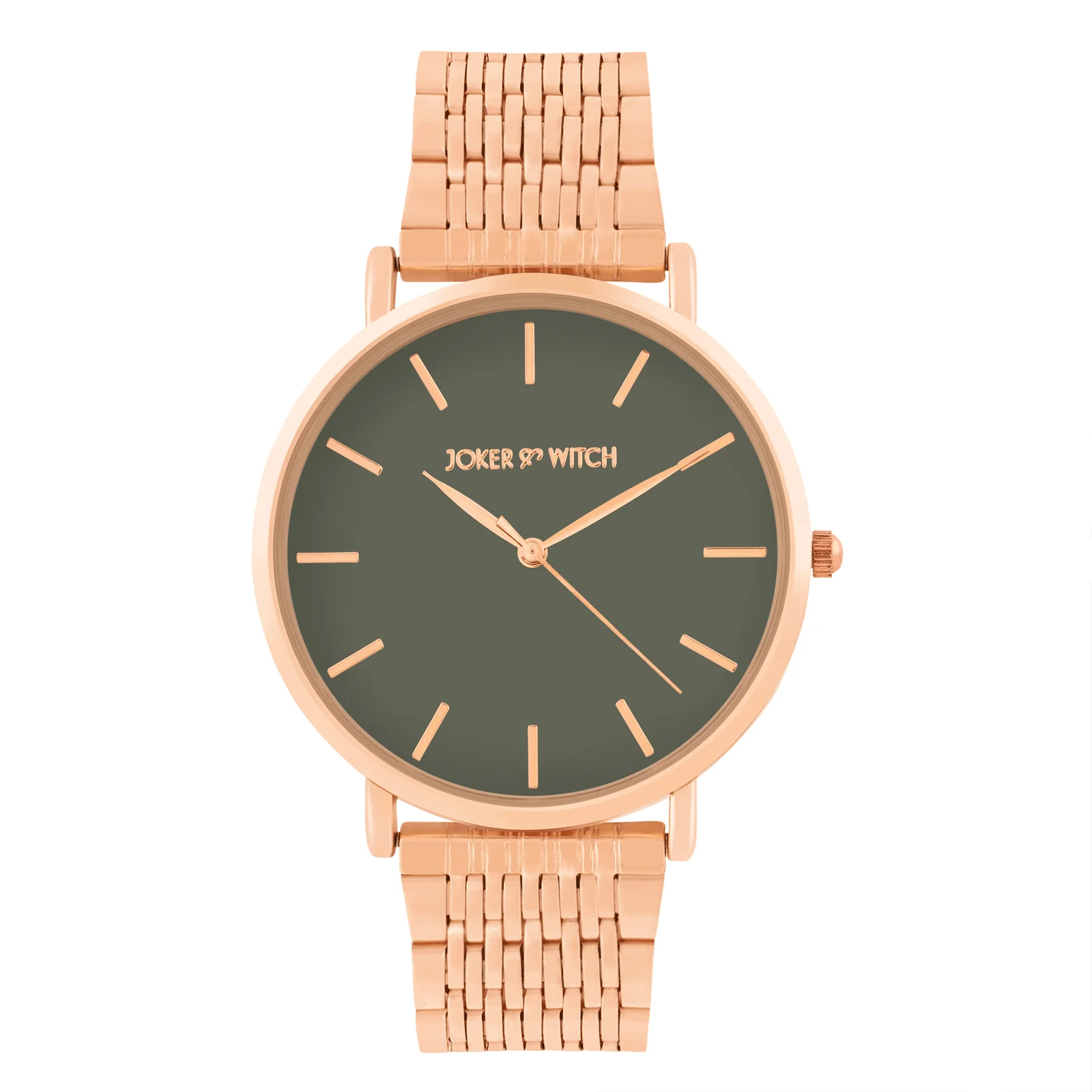 Nebula Grey Large Dial Rose Gold Linked Chain Strap Women's Watch - Image 3