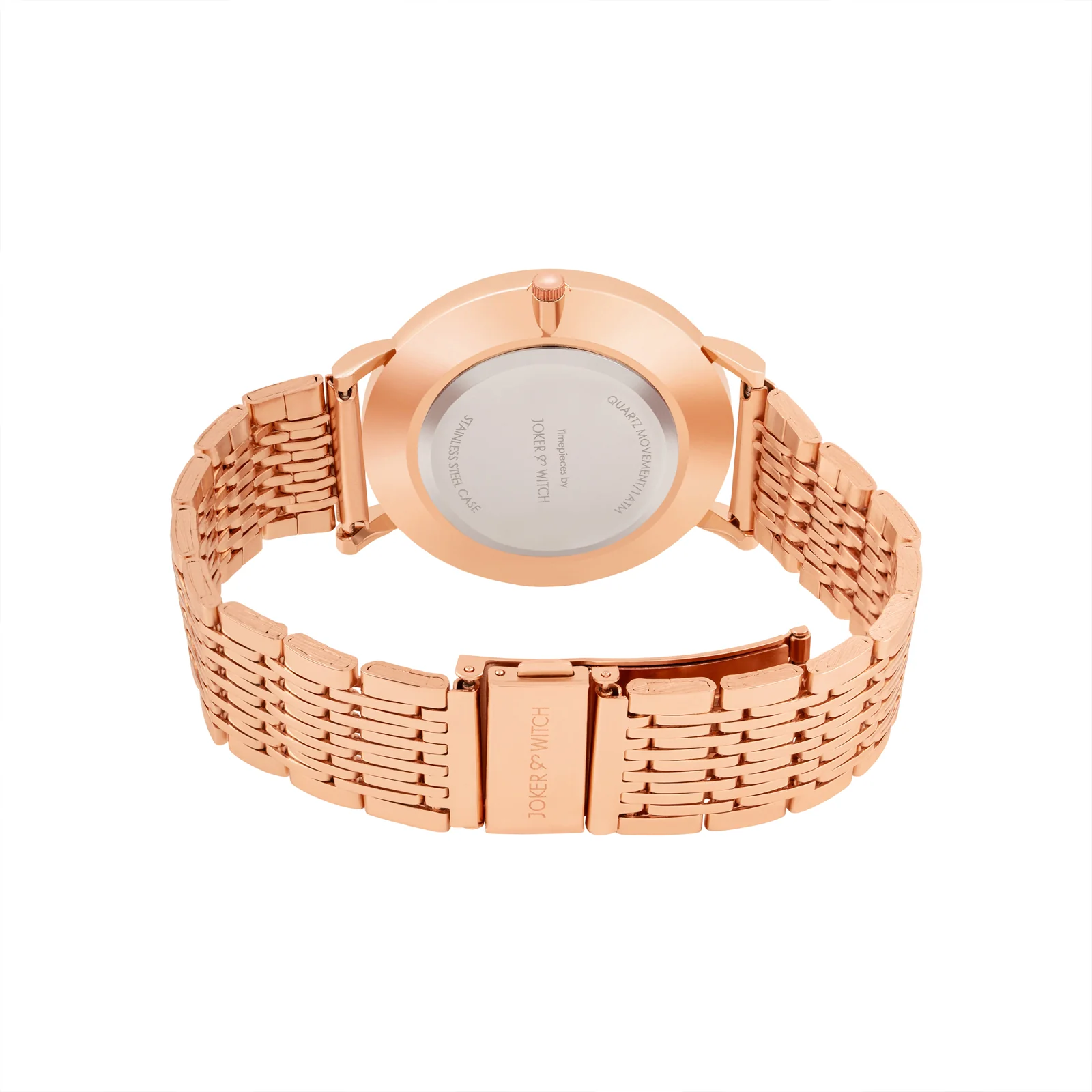 Nebula Grey Large Dial Rose Gold Linked Chain Strap Women's Watch - Image 6