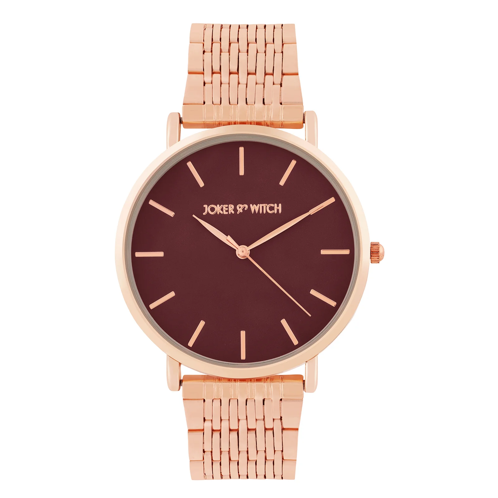 Nebula Maroon Large Dial Rose Gold Linked Chain Strap Women's Watch - Image 3