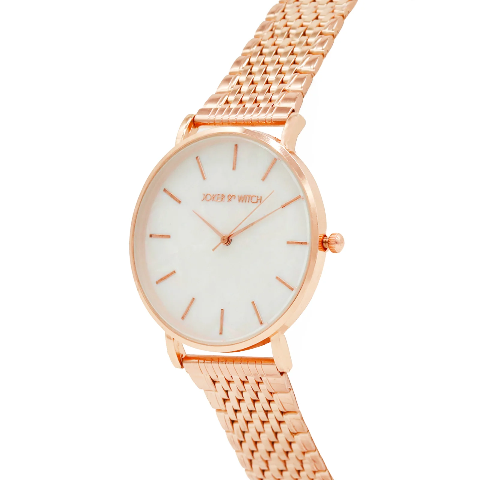 Nebula White MOP Large Dial Rose Gold Linked Chain Strap Women's Watch - Image 3