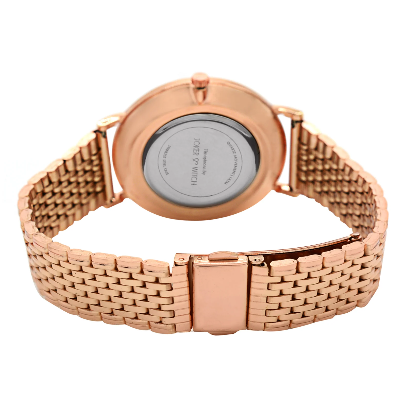 Nebula White MOP Large Dial Rose Gold Linked Chain Strap Women's Watch - Image 9