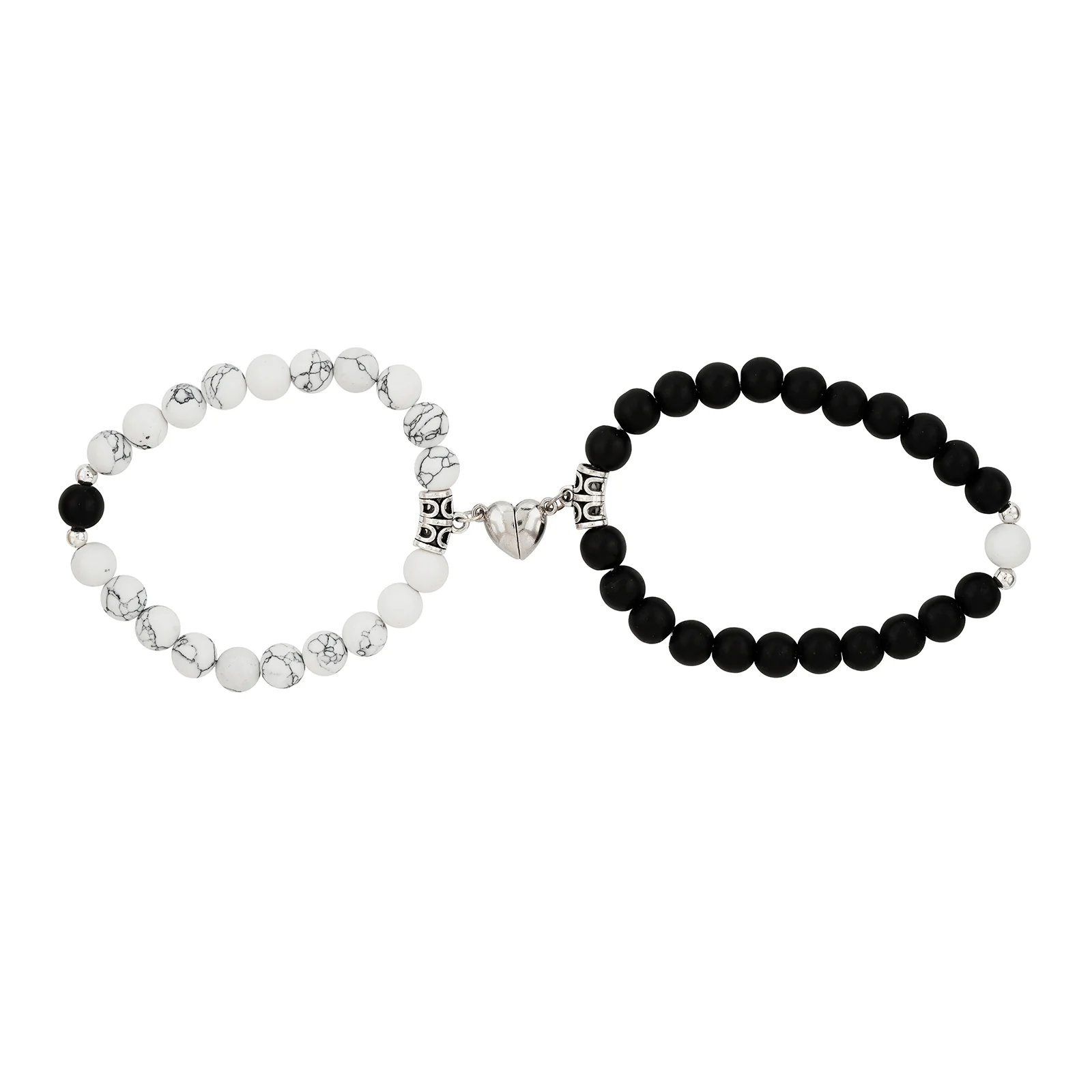 New Romantics Black And White Couple Beaded Bracelet - Image 3