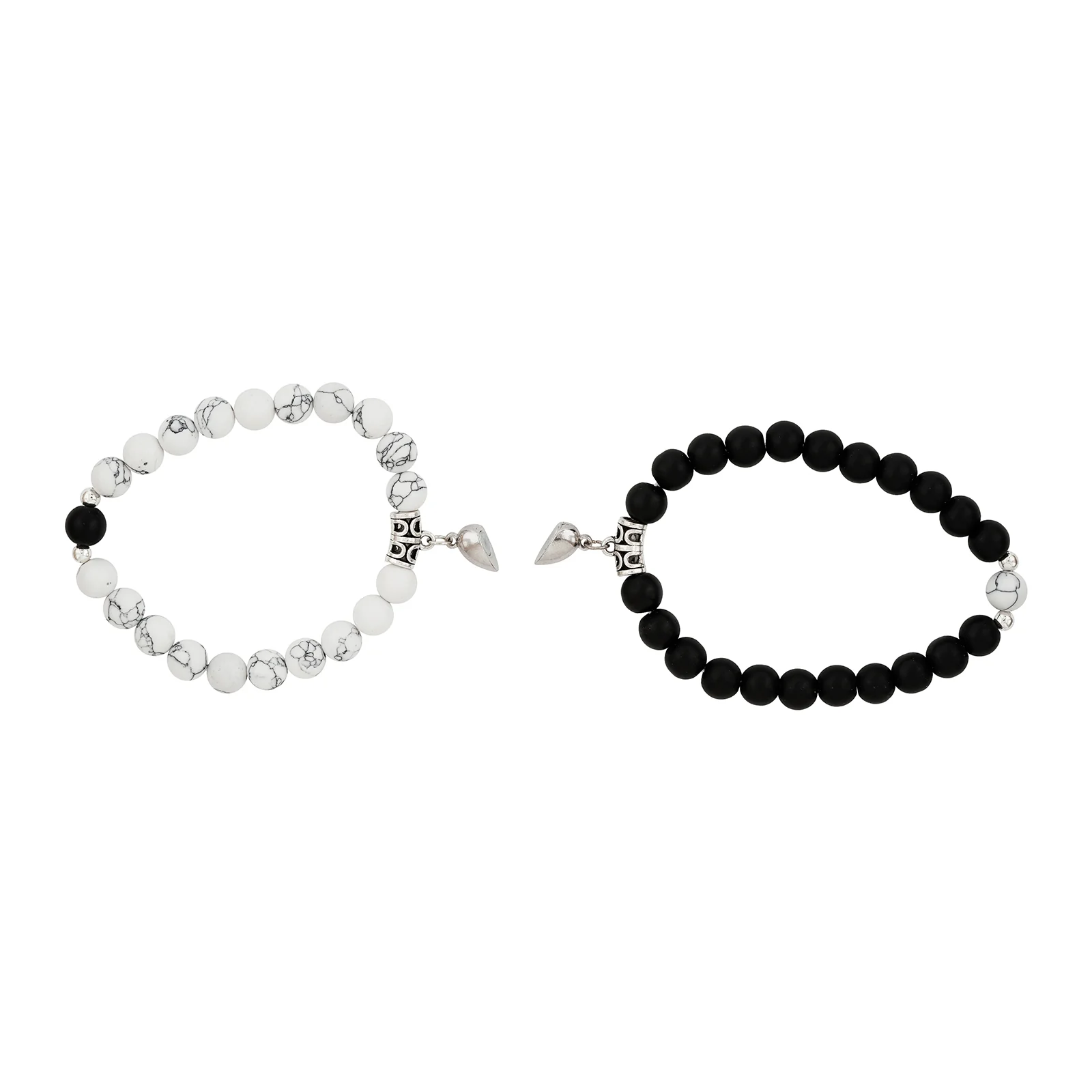 New Romantics Black And White Couple Beaded Bracelet - Image 4