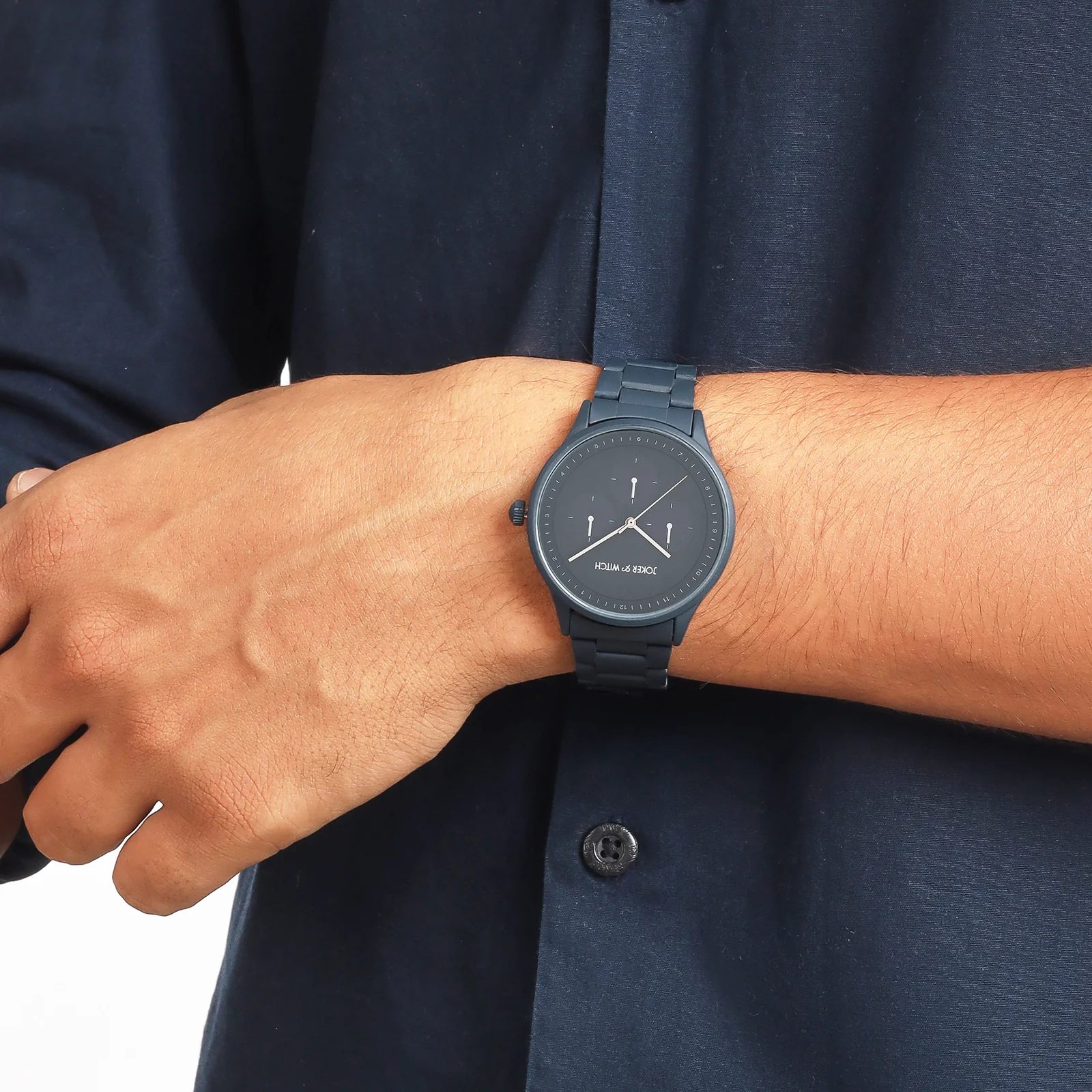 Nexus Blue Large Dial Linked Chain Strap Men's Watch - Image 2