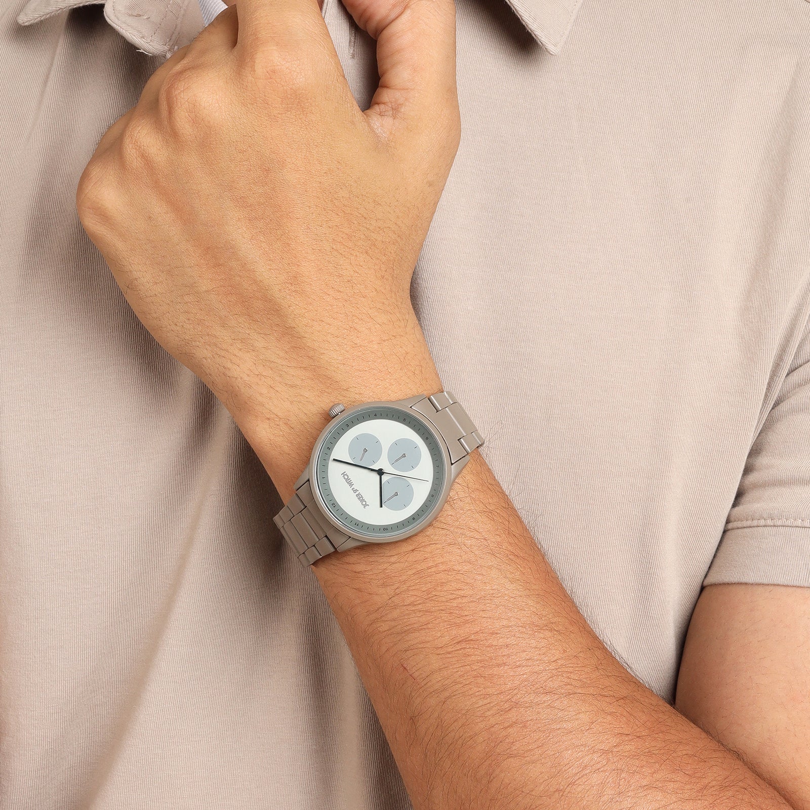 Nexus Grey Large Dial Linked Chain Strap Men's Watch - Image 2