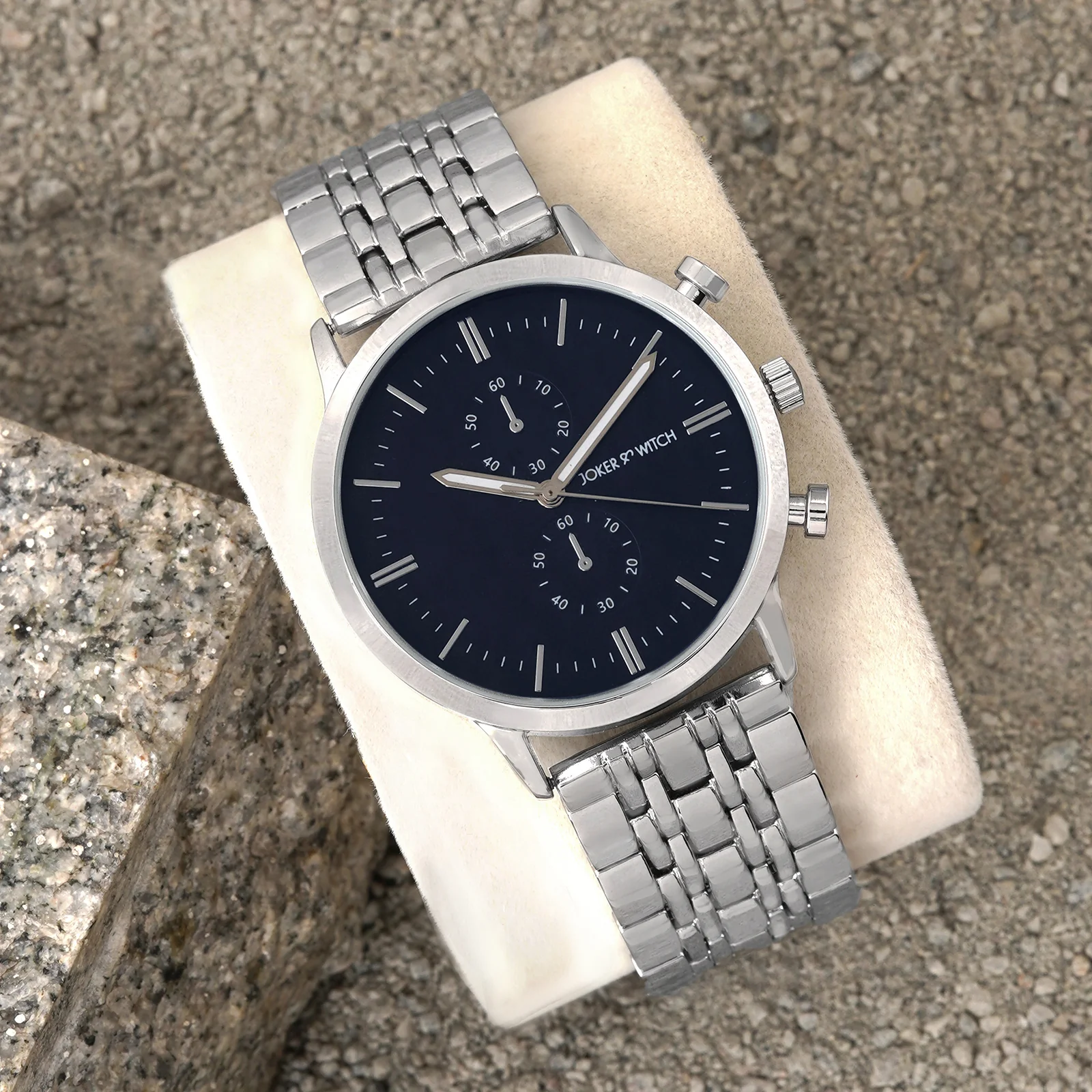 Niko Blue Large Dial Silver Linked Chain Strap Men's Watch - Image 2