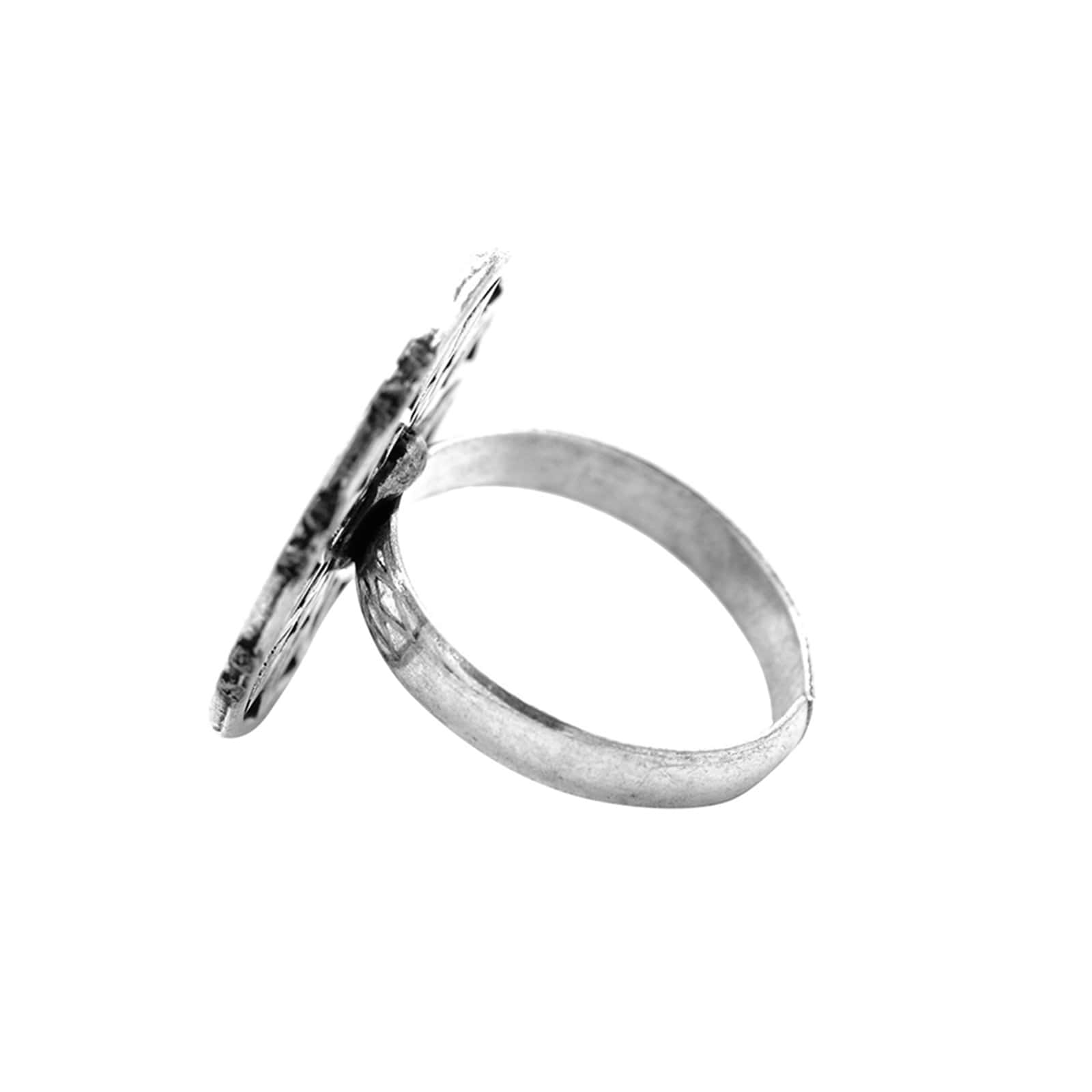 Pallavi Silver Oxidized Filigree Ring - Image 4