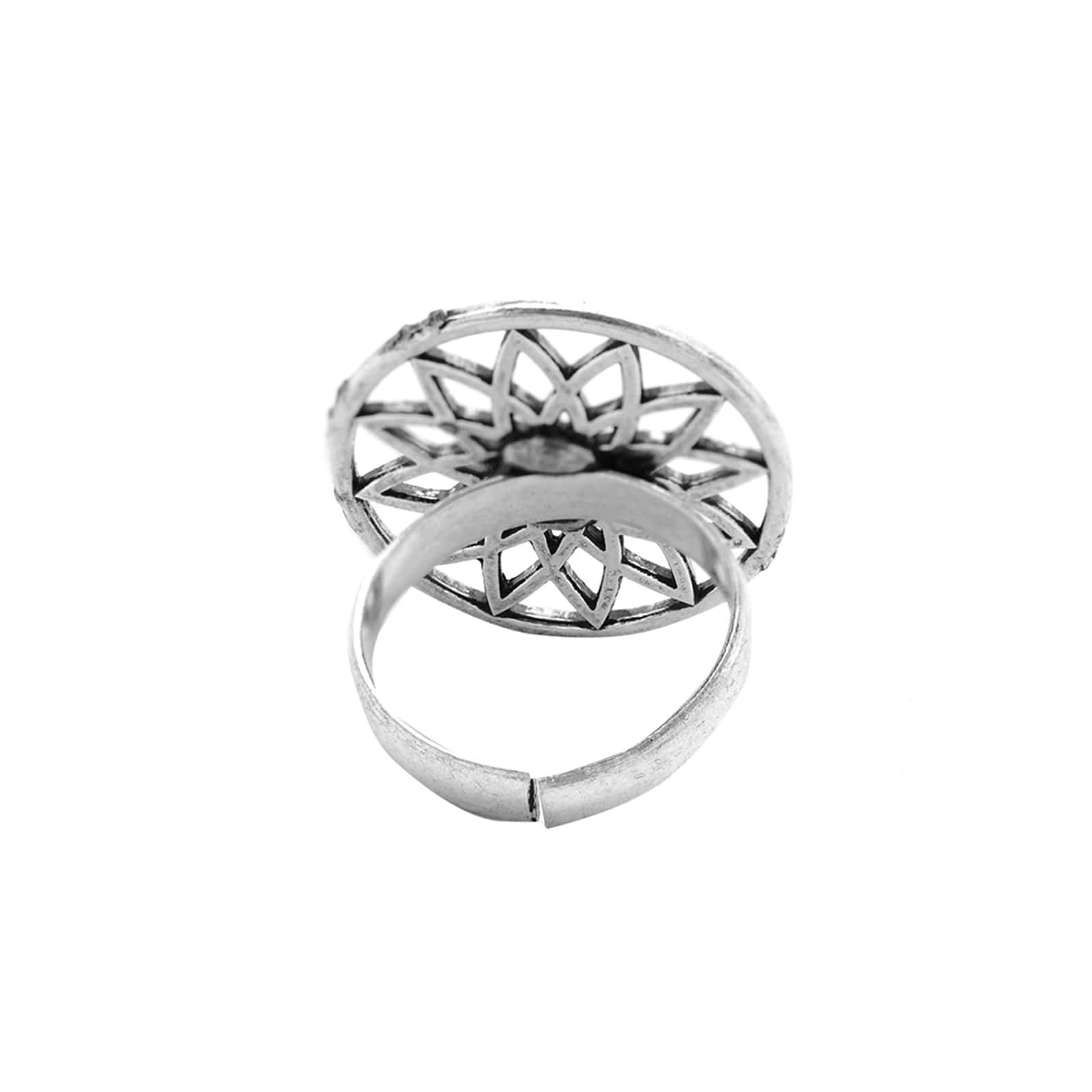 Pallavi Silver Oxidized Filigree Ring - Image 5