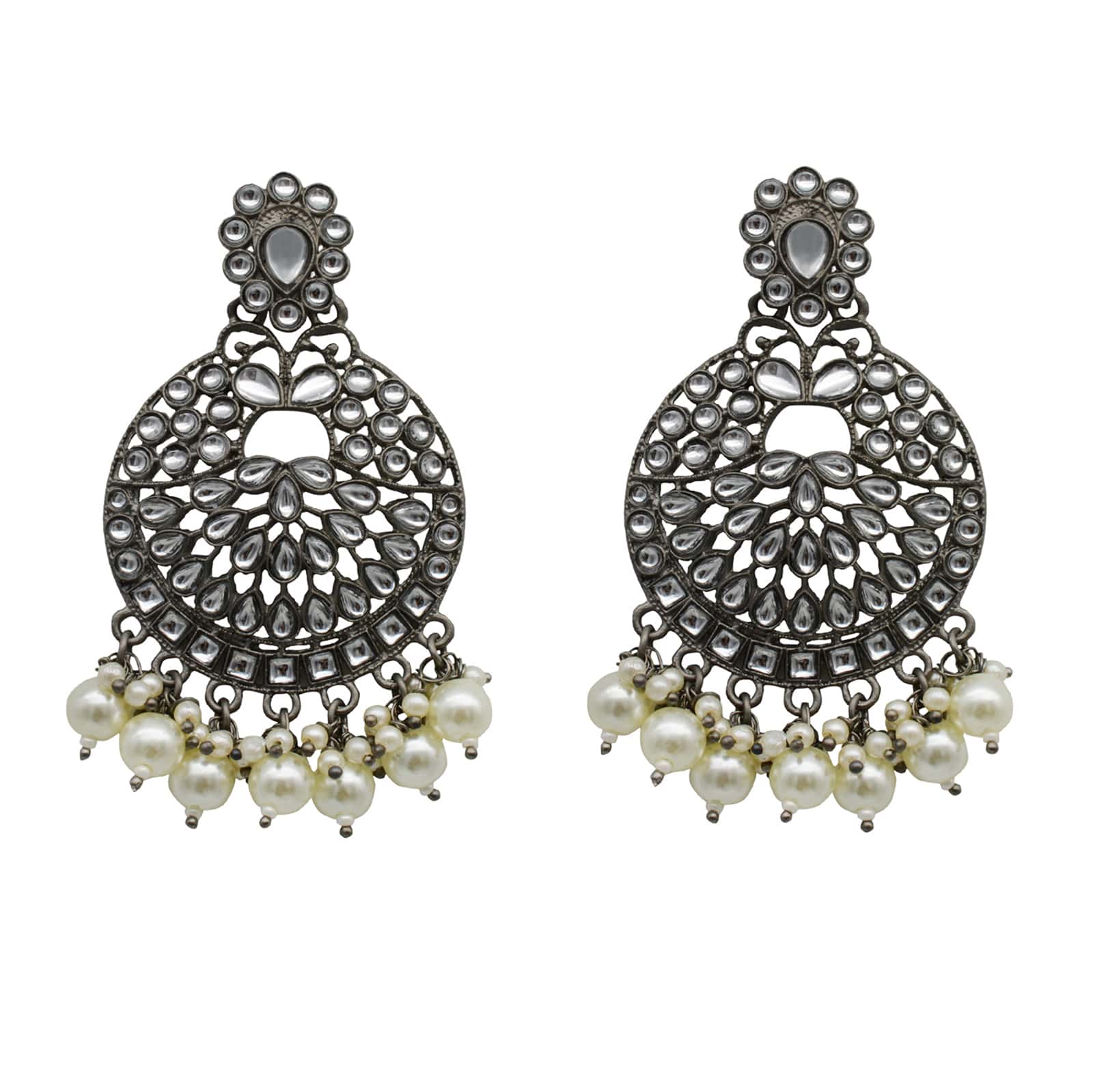 Nisha Silver Oxidized Earrings - Image 3