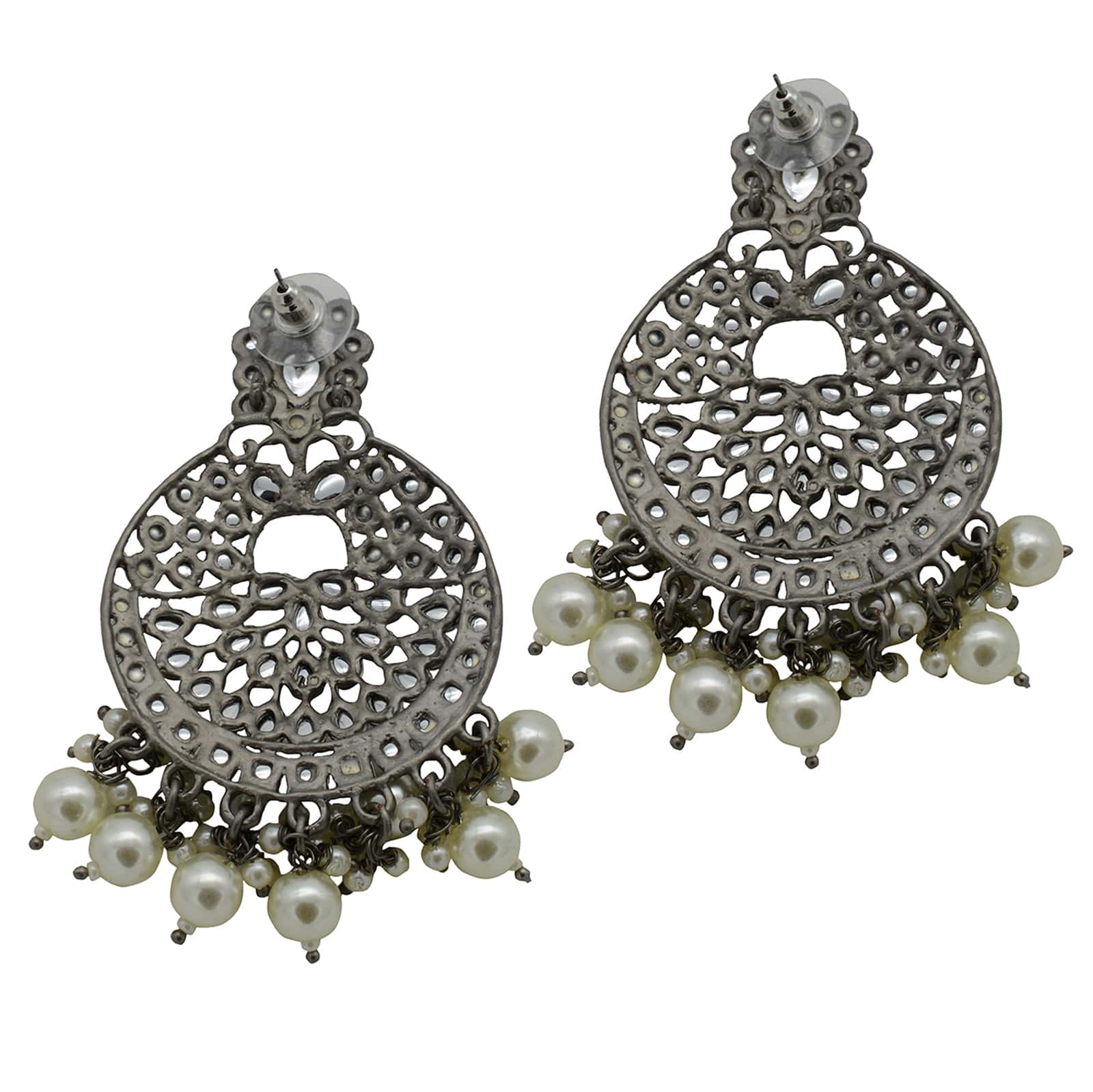 Nisha Silver Oxidized Earrings - Image 4