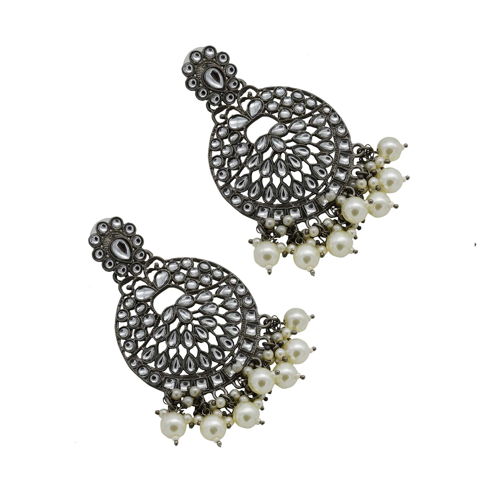Nisha Silver Oxidized Earrings - Image 5