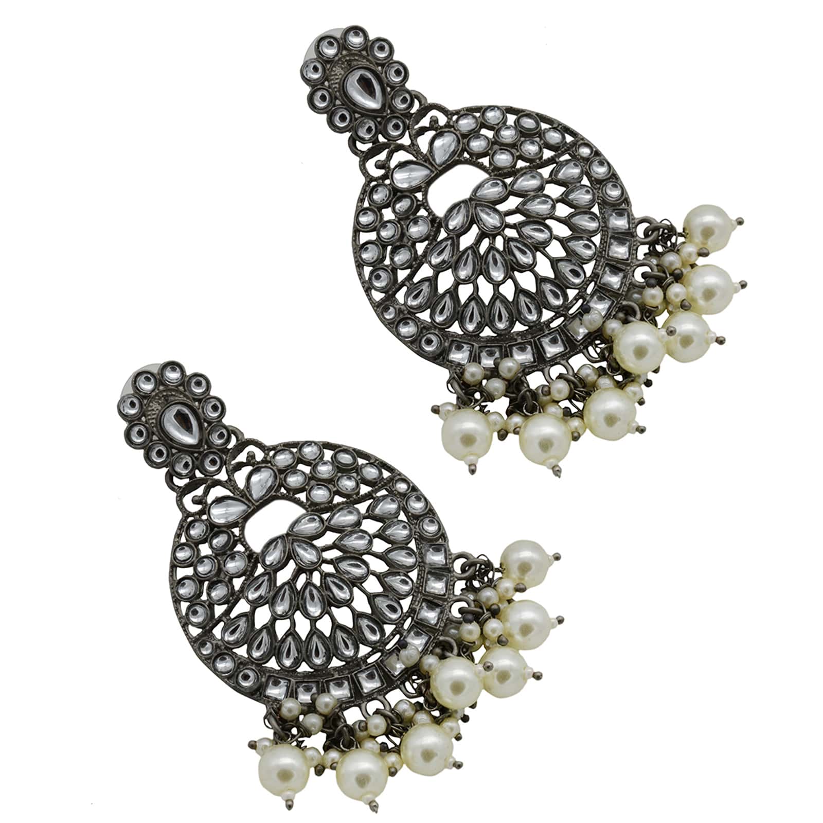 Nisha Silver Oxidized Earrings - Image 6