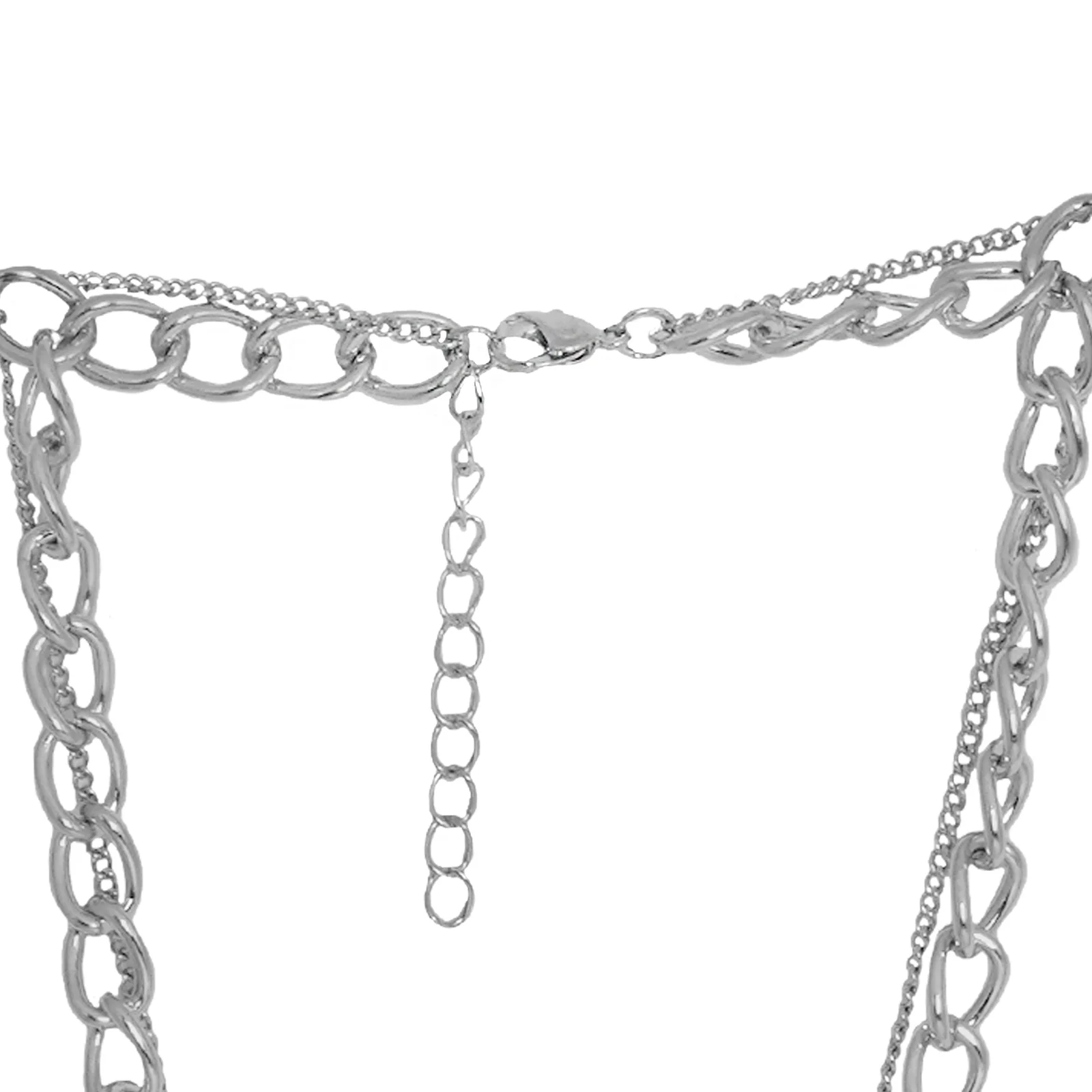 Nodo Chain Link Silver Layered Necklace - Image 5