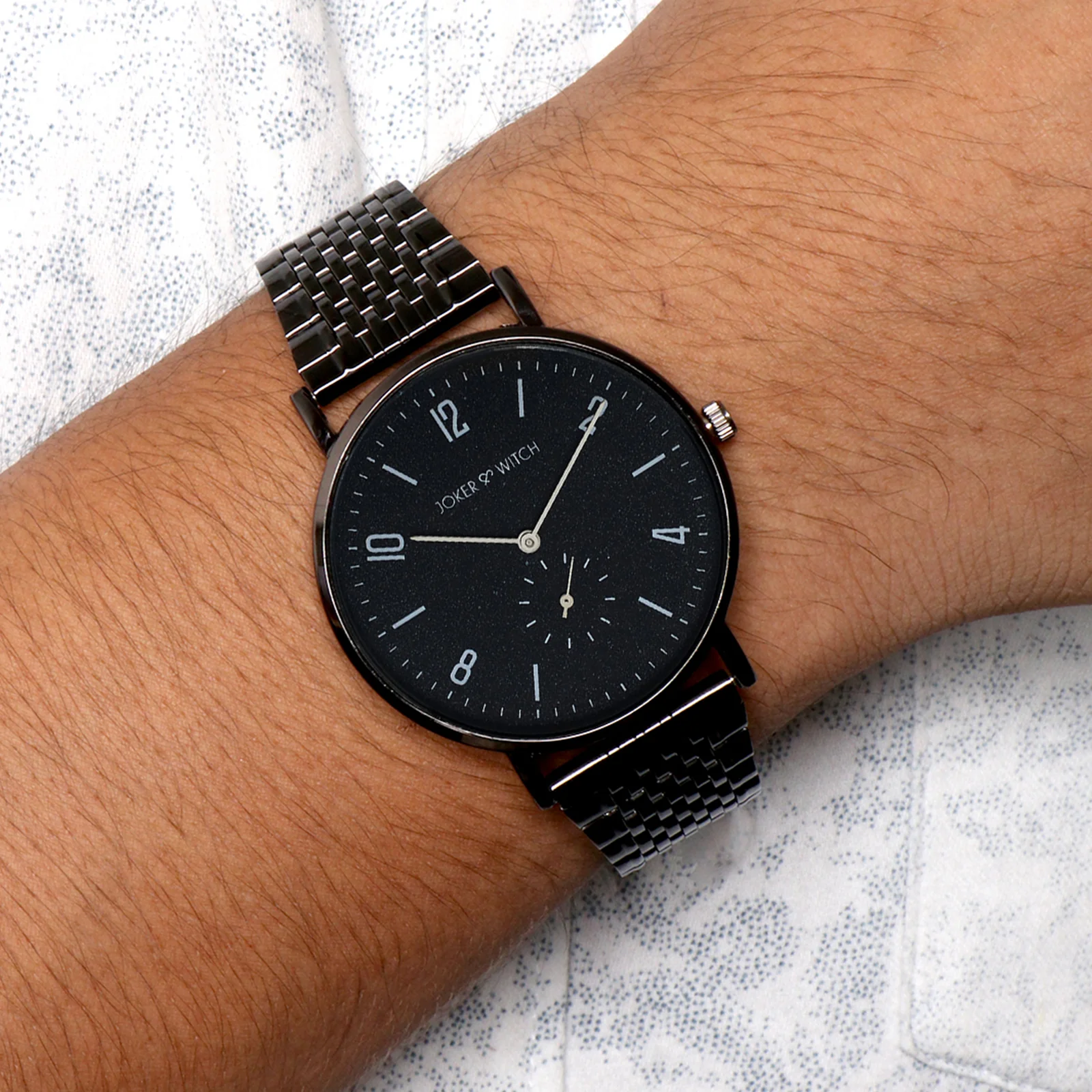 Noel Black Large Dial Linked Chain Strap Men's Watch - Image 2