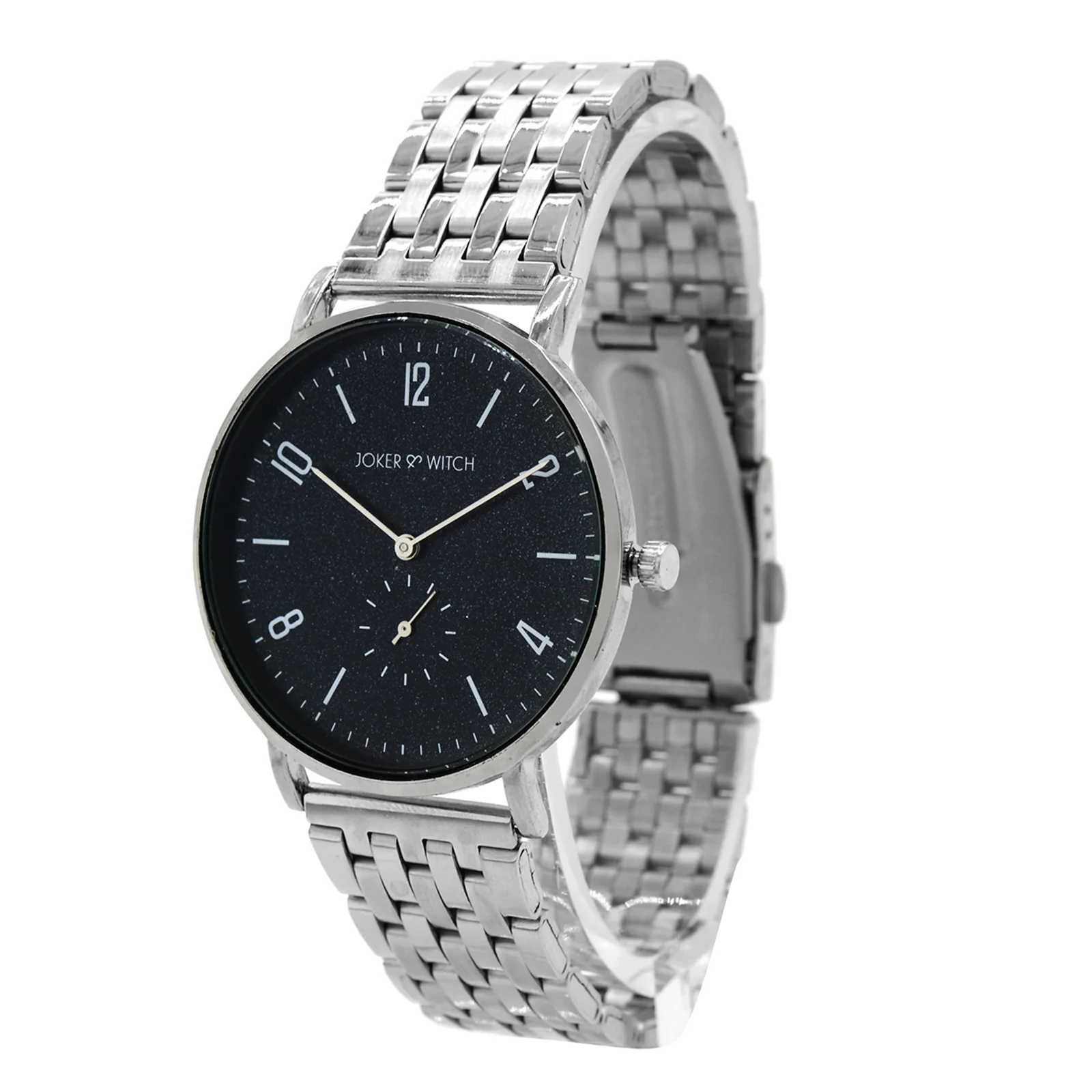 Noel Black Large Dial Silver Linked Chain Strap Men's Watch - Image 5