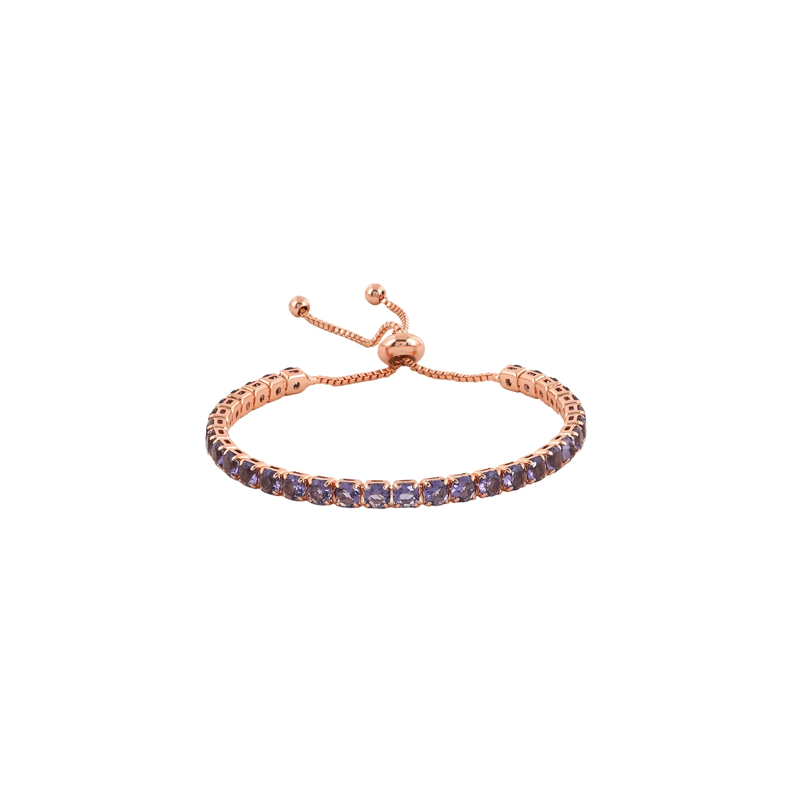 Nora Gold Tennis Purple Bracelet - Image 3