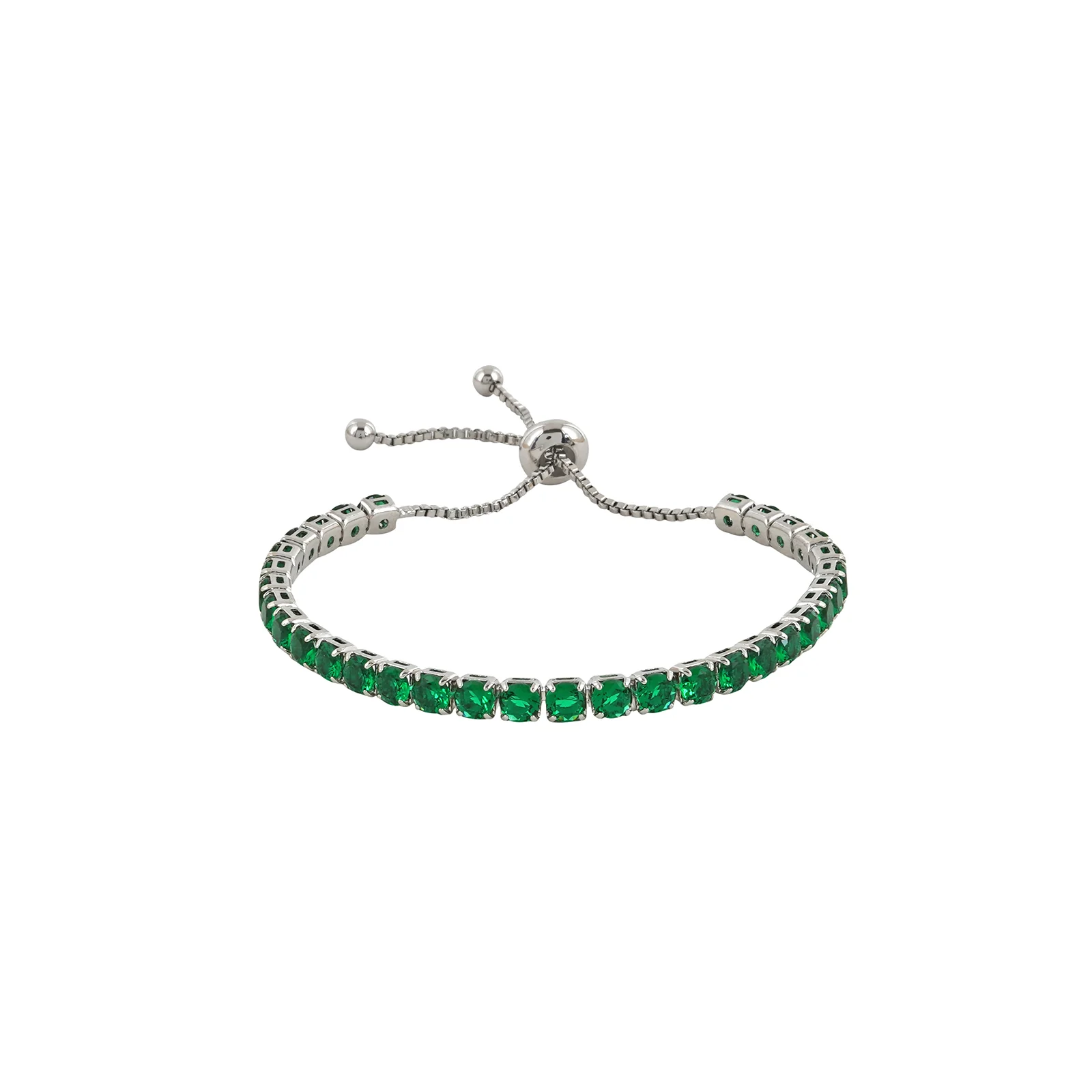 Nora Silver Tennis Green Bracelet - Image 3