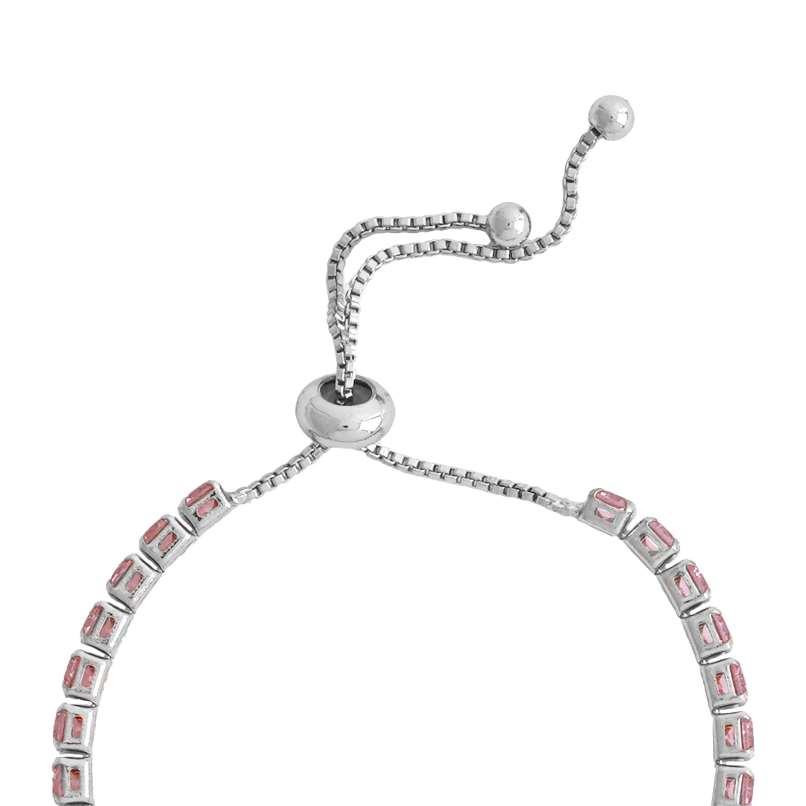Nora Silver Tennis Pink Bracelet - Image 5