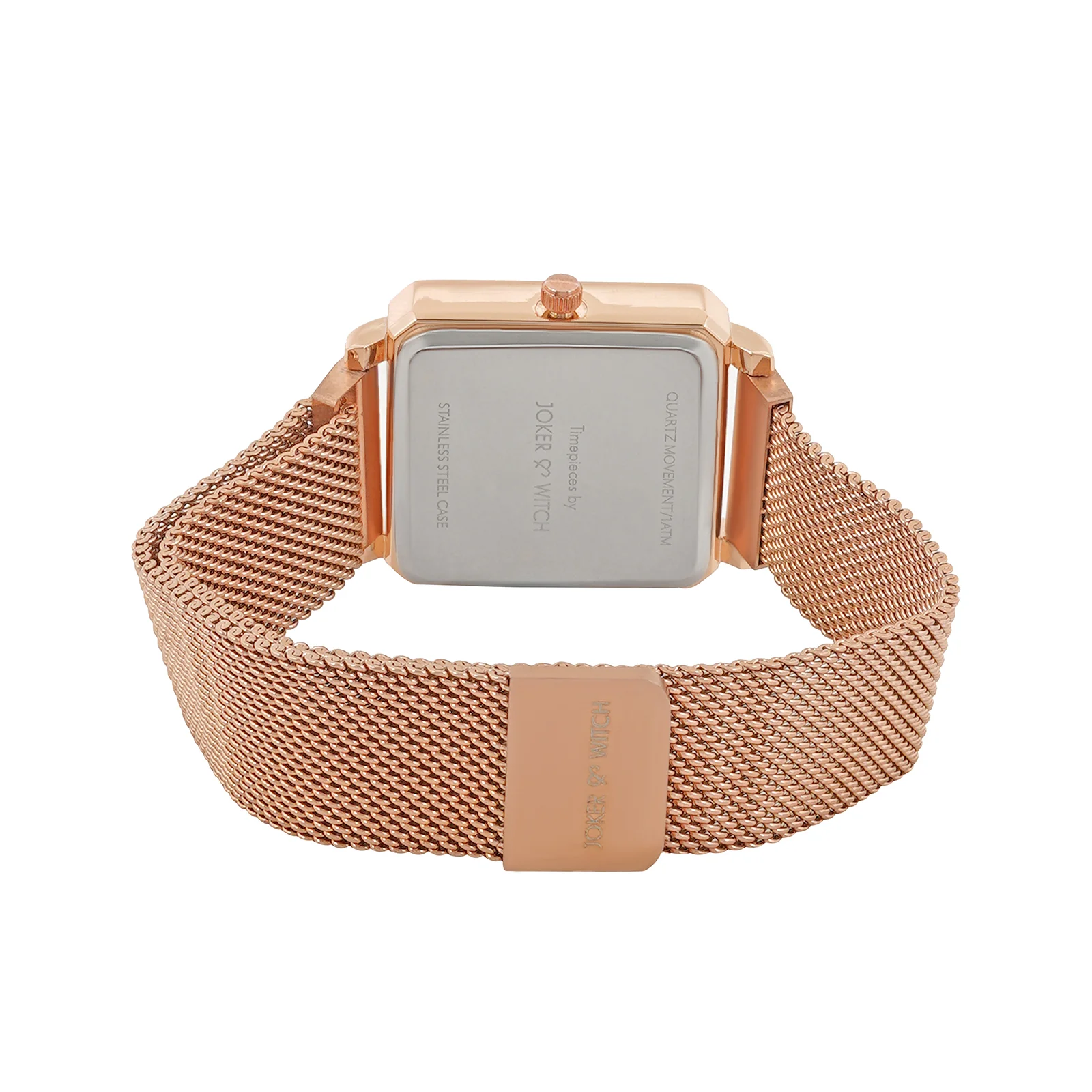Octa Brown Small Square Rhinestone Dial Rose Gold Magnetic Strap Women's Watch - Image 6