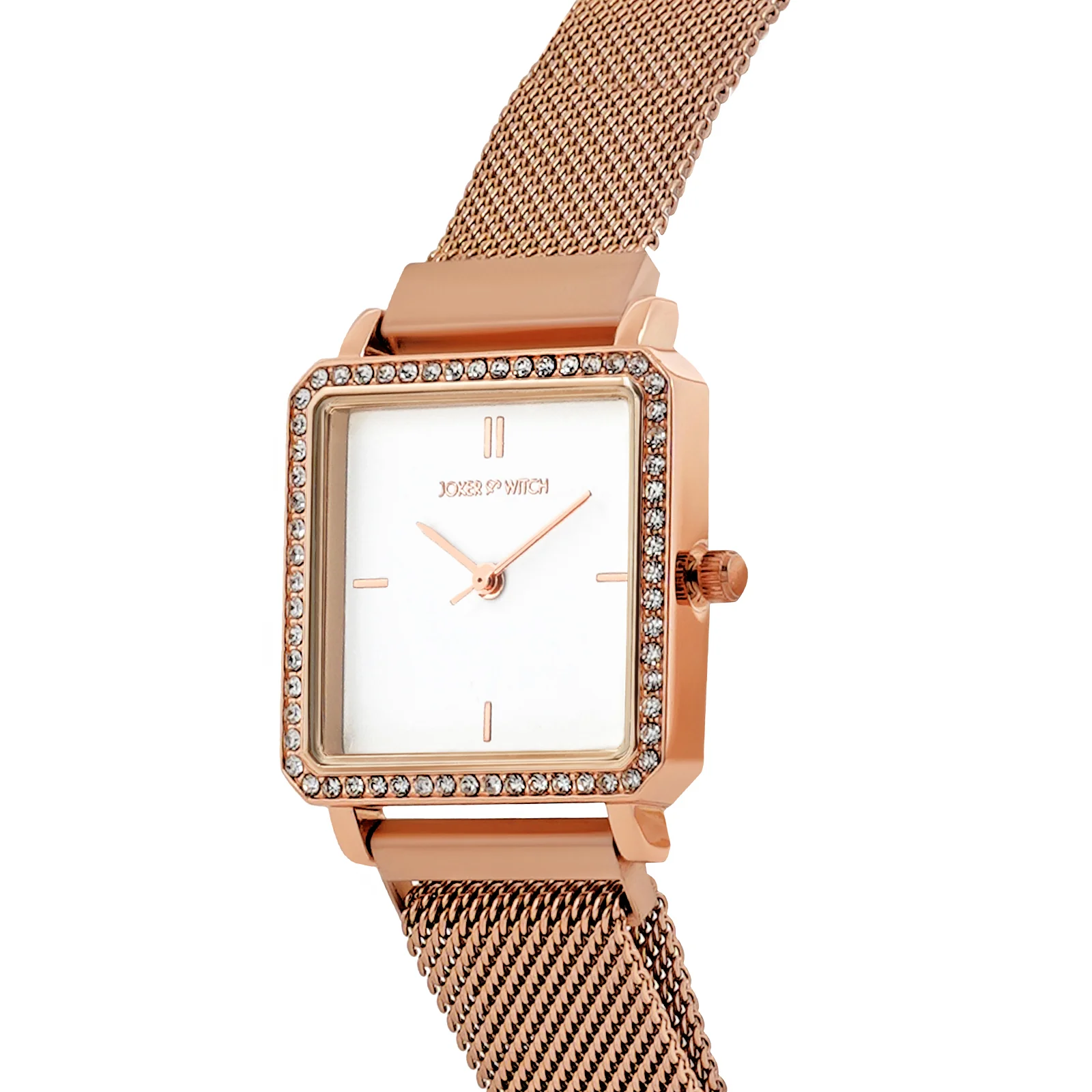 Octa White Small Square Rhinestone Dial Rose Gold Magnetic Strap Women's Watch - Image 4