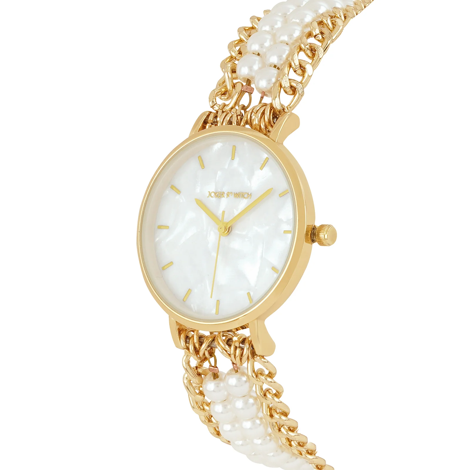 Odessa White MOP Medium Dial Gold Pearl Strap Women's Watch - Image 5