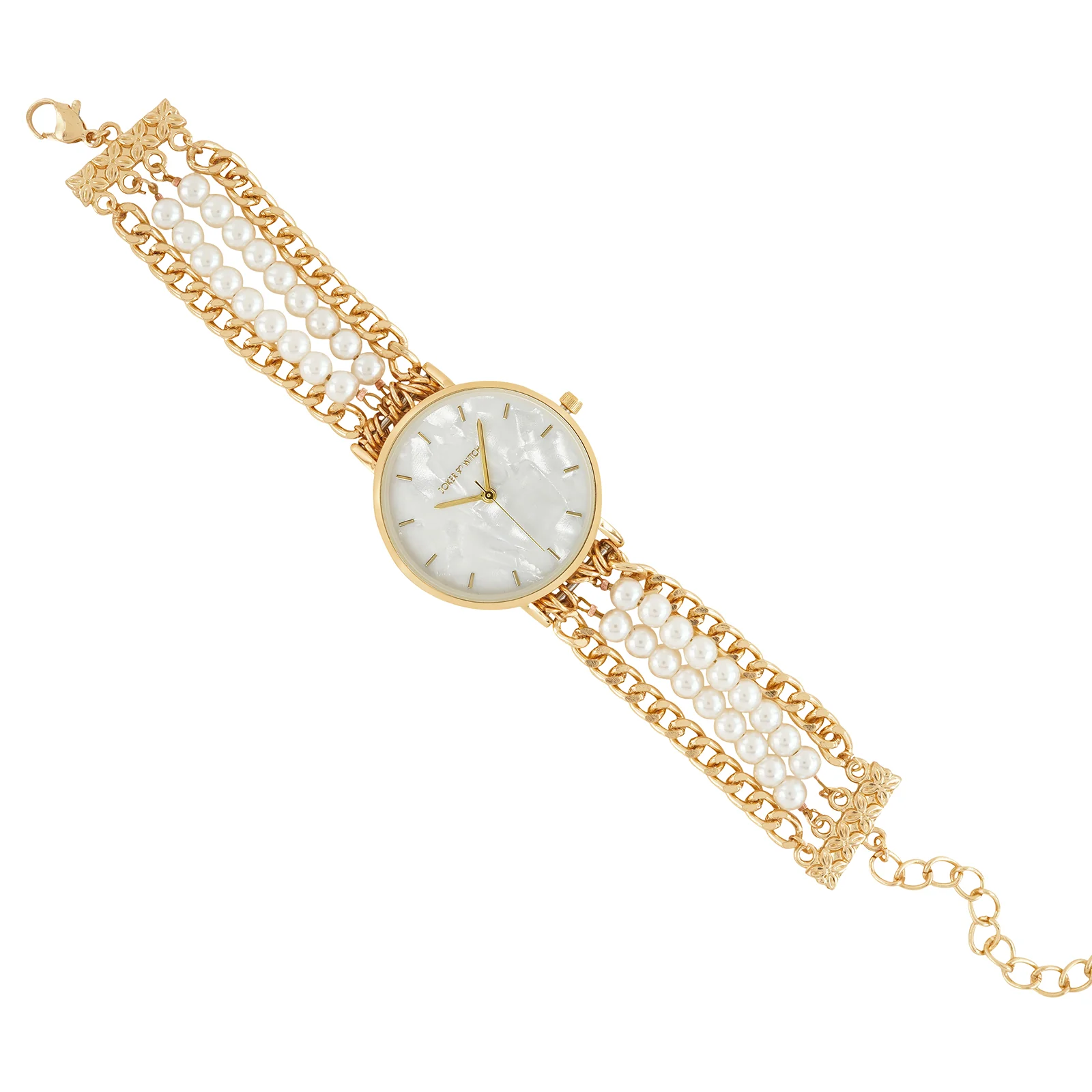 Odessa White MOP Medium Dial Gold Pearl Strap Women's Watch - Image 7