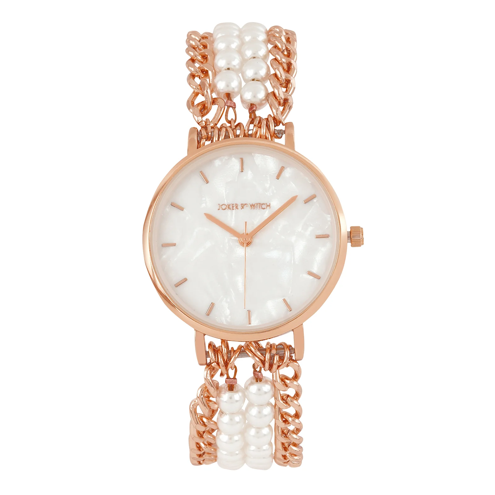 Odessa White MOP Medium Dial Rose Gold Pearl Strap Women's Watch - Image 4