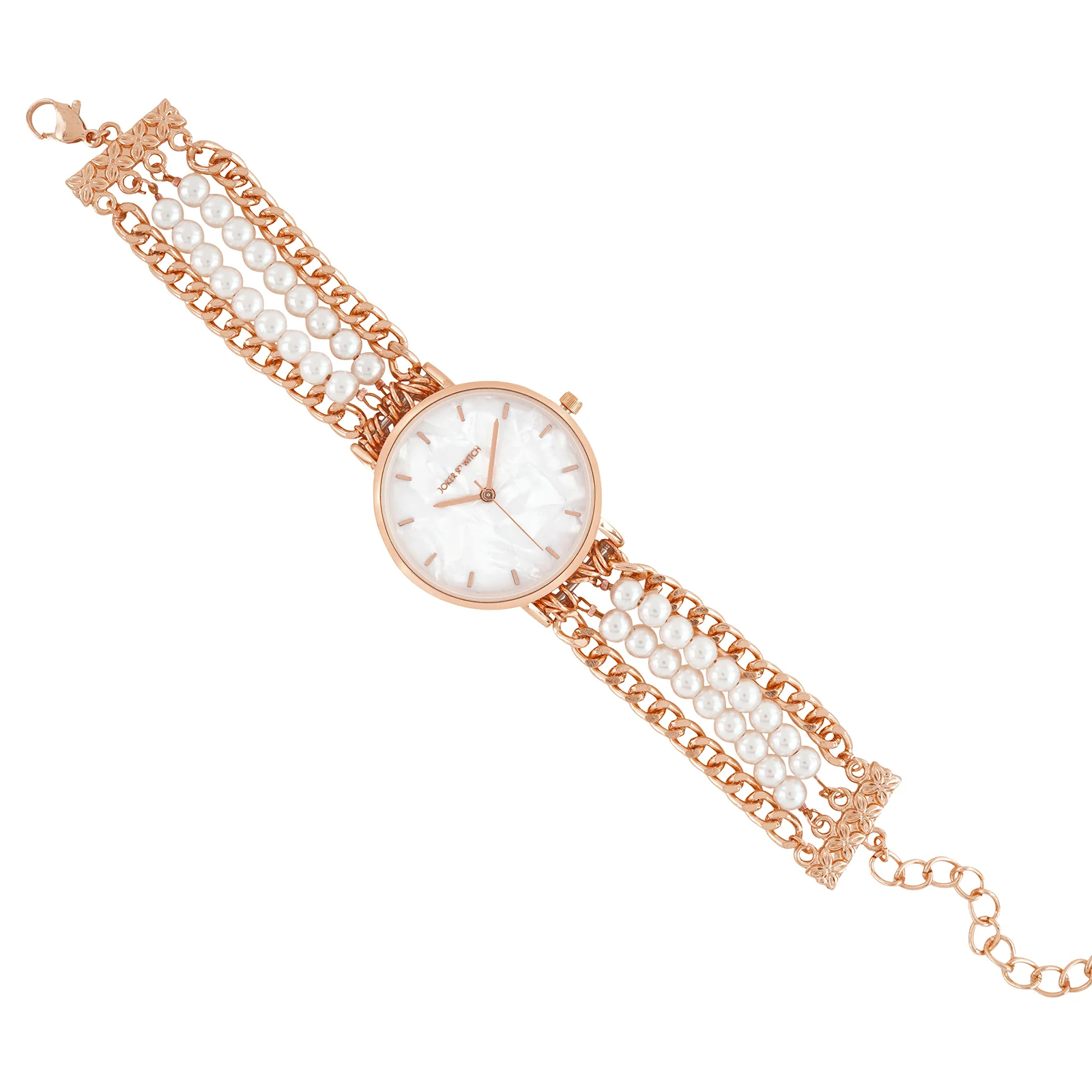 Odessa White MOP Medium Dial Rose Gold Pearl Strap Women's Watch - Image 7