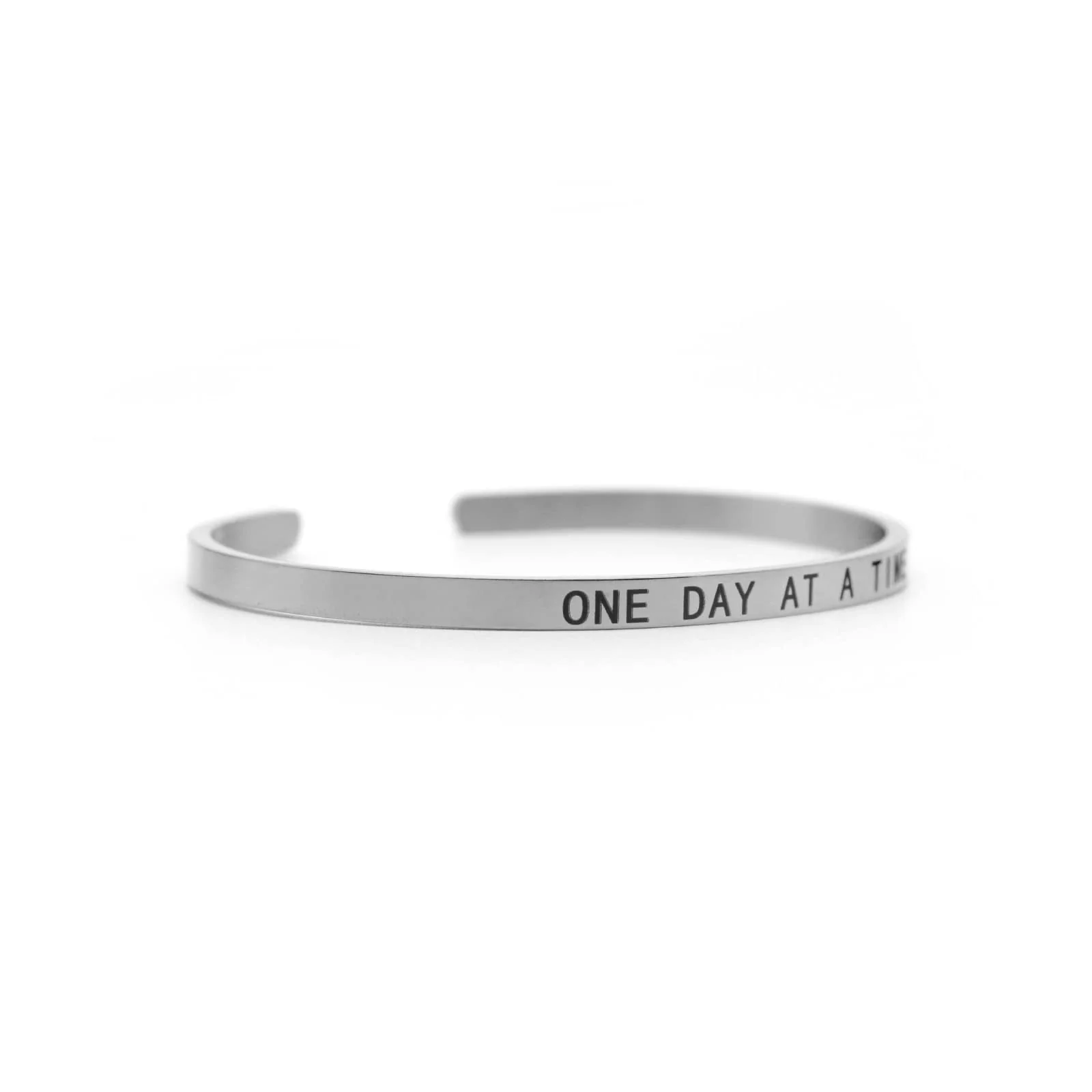 One Day At A Time Silver Mantra Band - Image 3