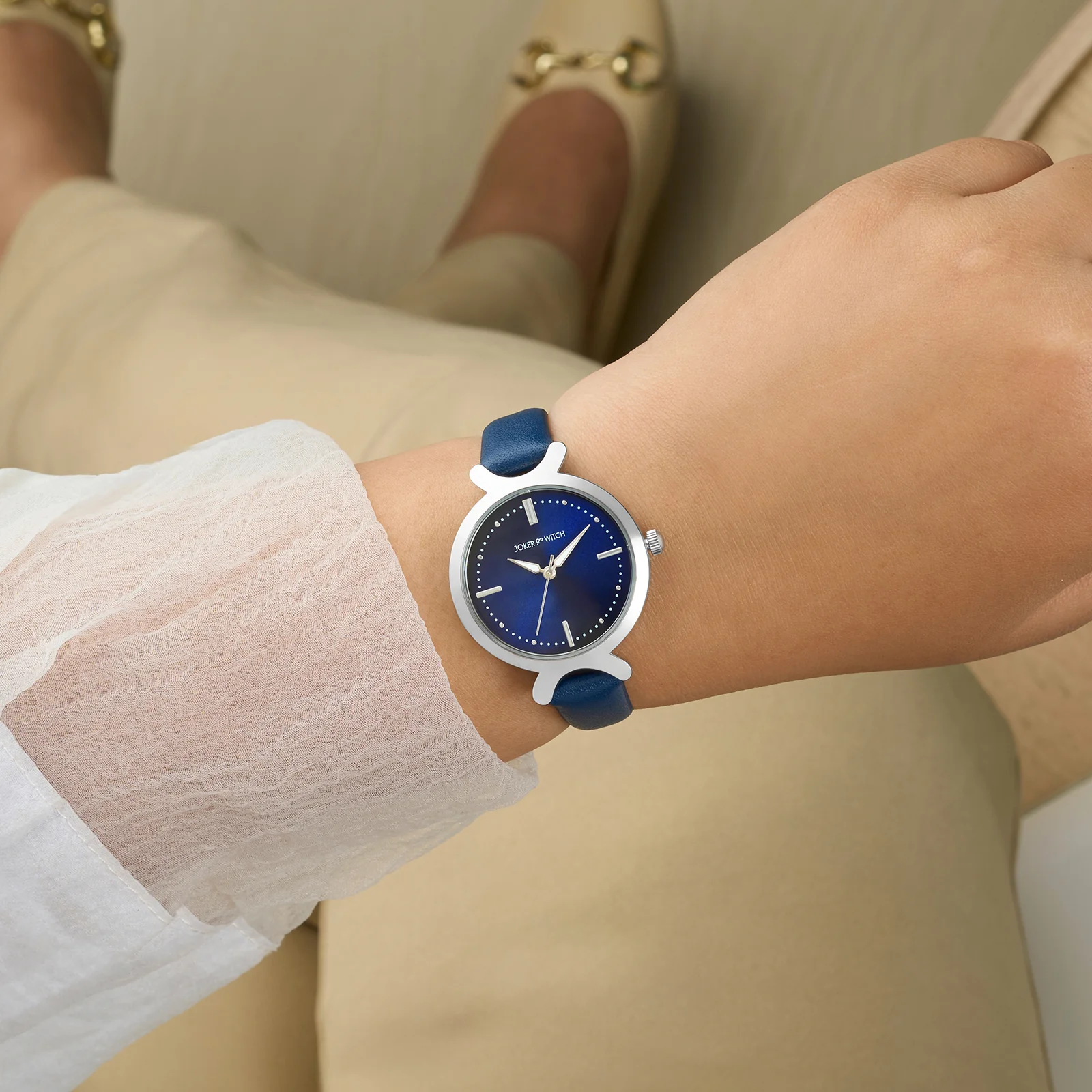 Opal Blue Sunray Medium Dial Blue PU Strap Women's Watch - Image 2