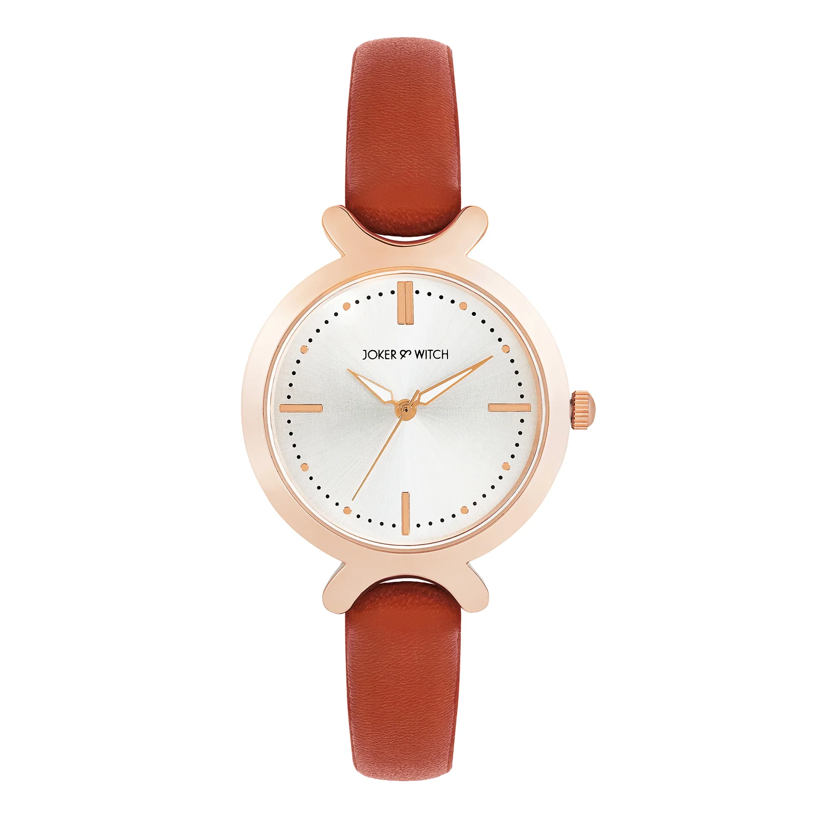 Opal Silver Sunray Medium Dial Brown PU Strap Women's Watch - Image 3