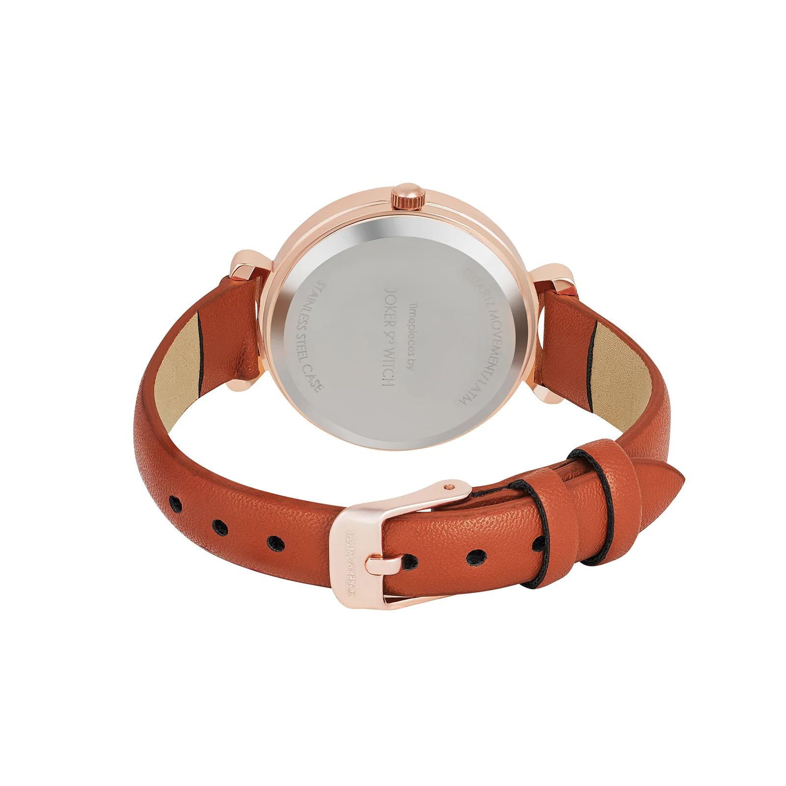 Opal Silver Sunray Medium Dial Brown PU Strap Women's Watch - Image 6