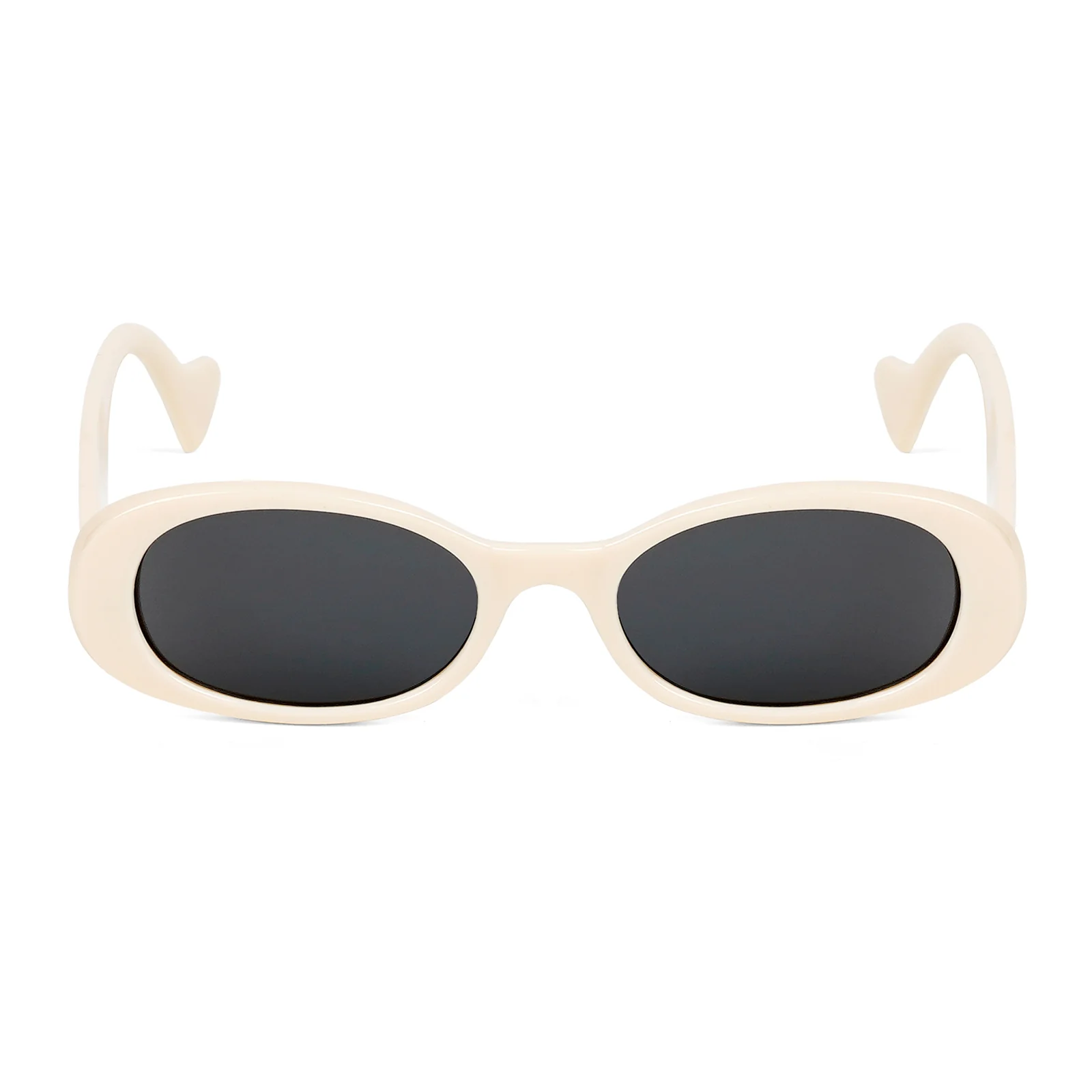 Ovalina Cream Rectangular Sunglasses - Image 3
