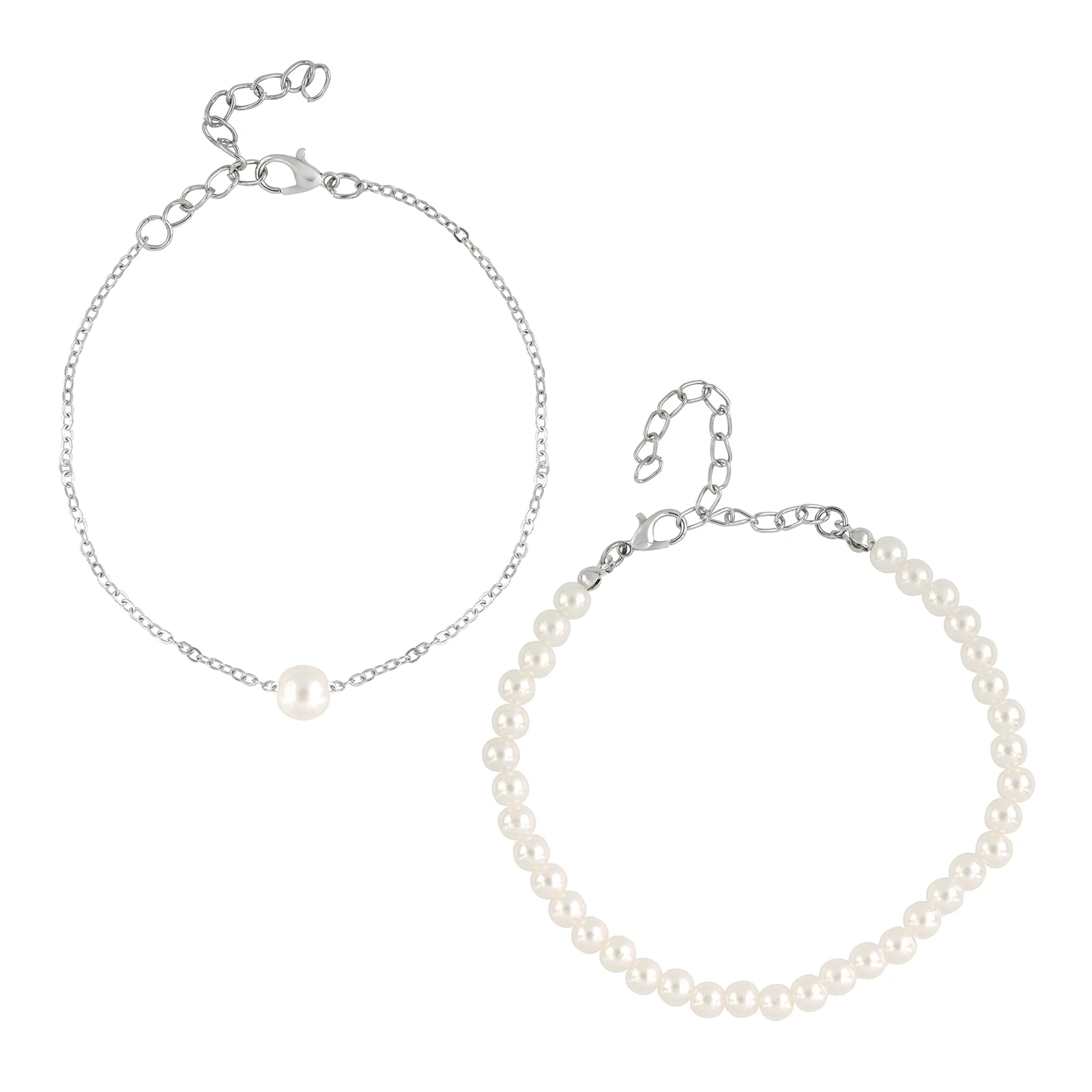 Oyster and Pearls Anklet - Set of 2 - Image 3