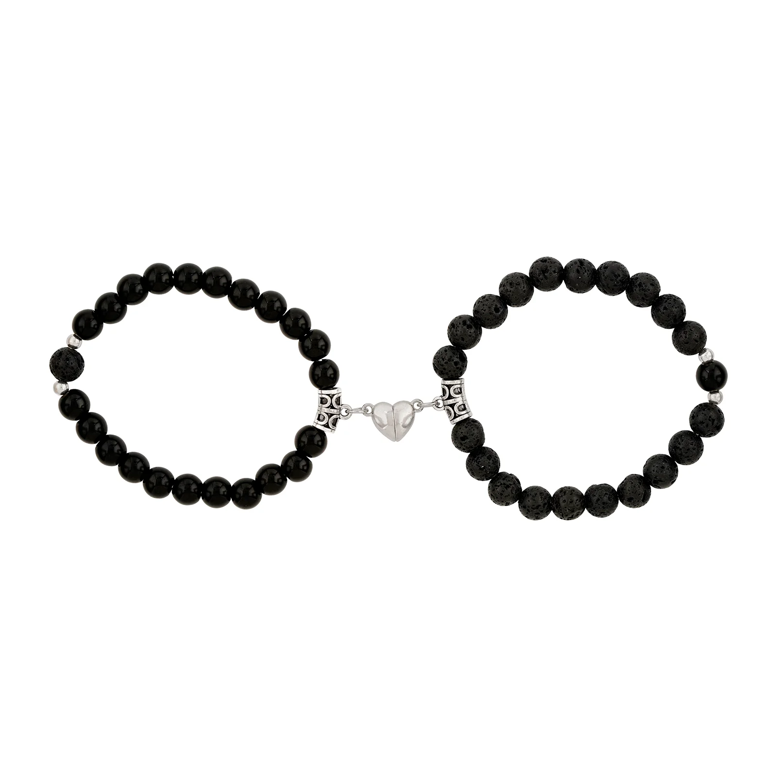 Paper Rings Black Couple Beaded Bracelet - Image 3