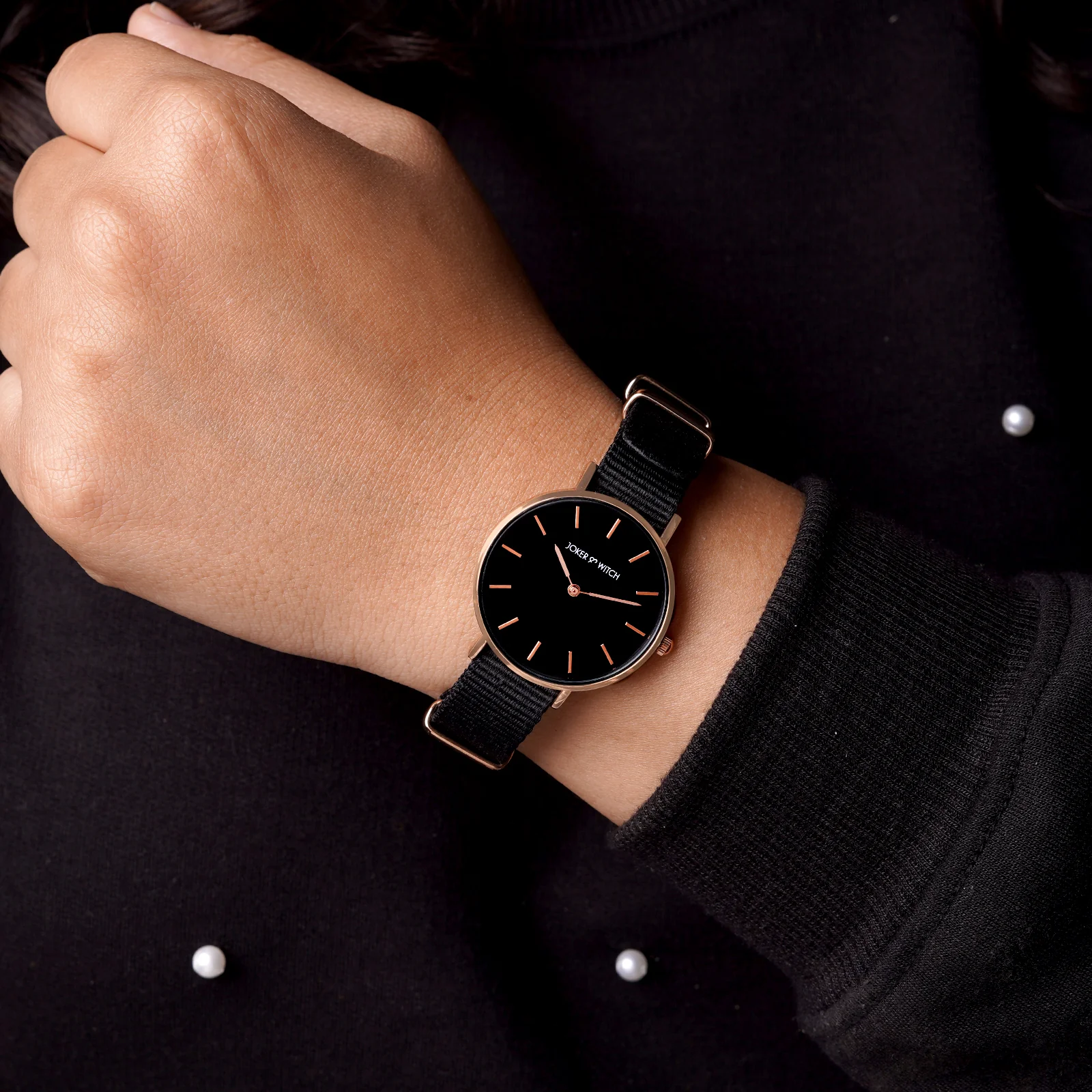 Paris Black Medium Dial Nato Strap Women's Watch - Image 2